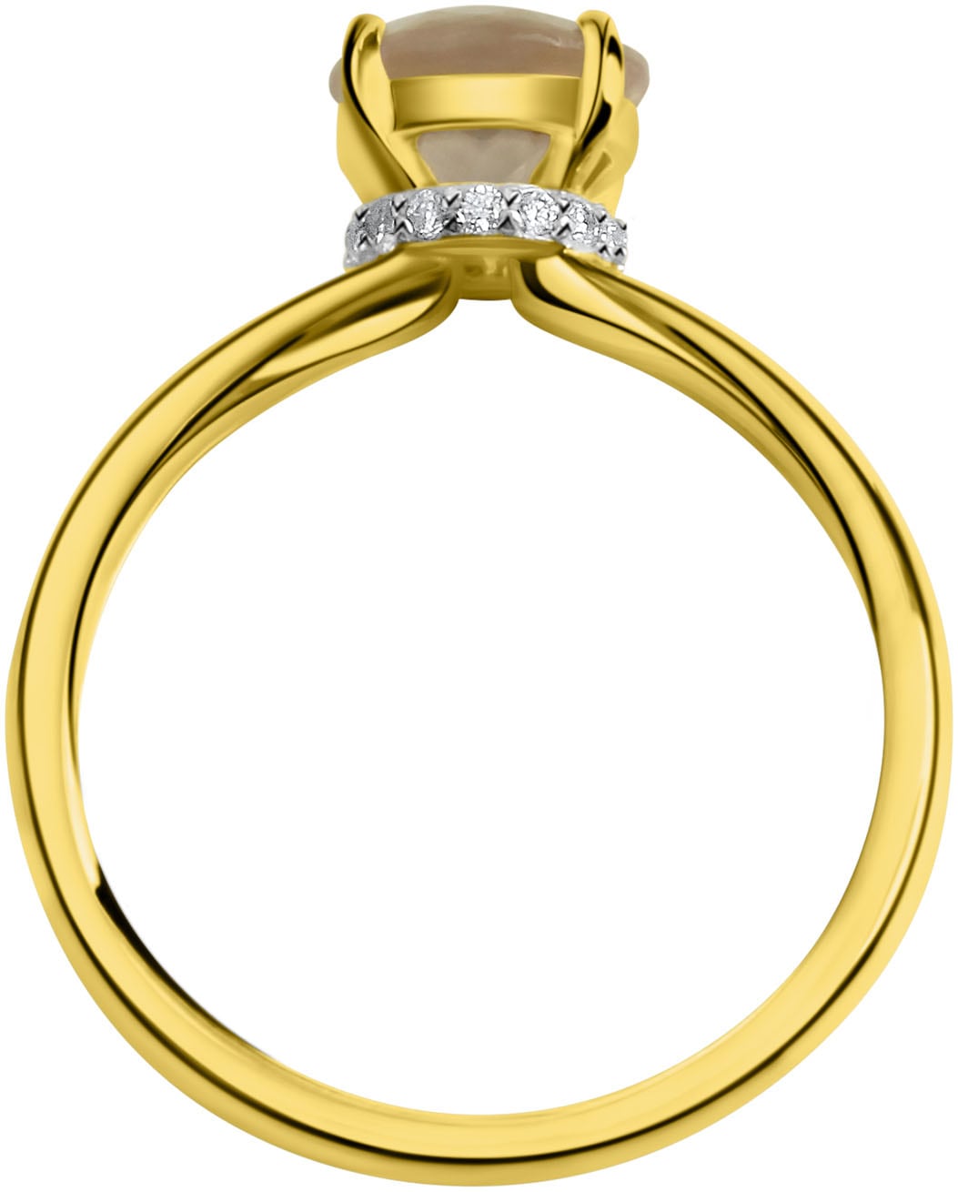 Firetti Goldring »Schmuck Geschenk Gold 375 Fingerring Ring«, mit Rosenquarz, Zirkonia (synth.)