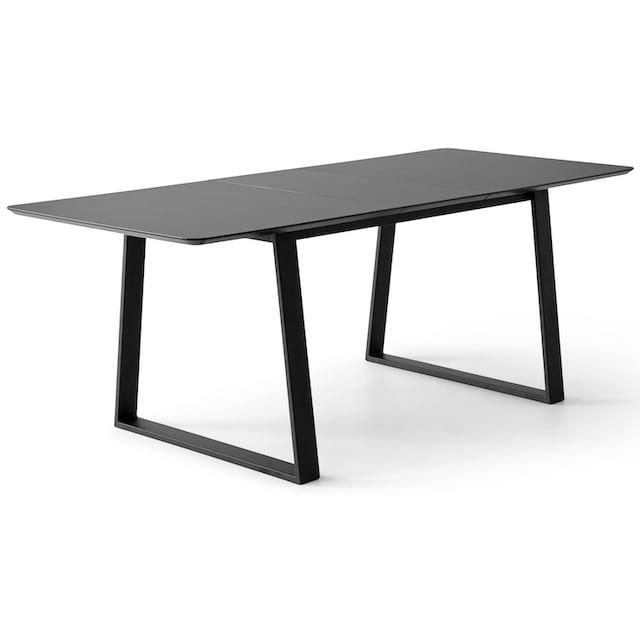 Hammel Furniture Esstisch »Meza by Hammel«, abgerundete Tischplatte MDF,  Trapez Metallgestell, 2 Einlegeplatten bestellen | BAUR