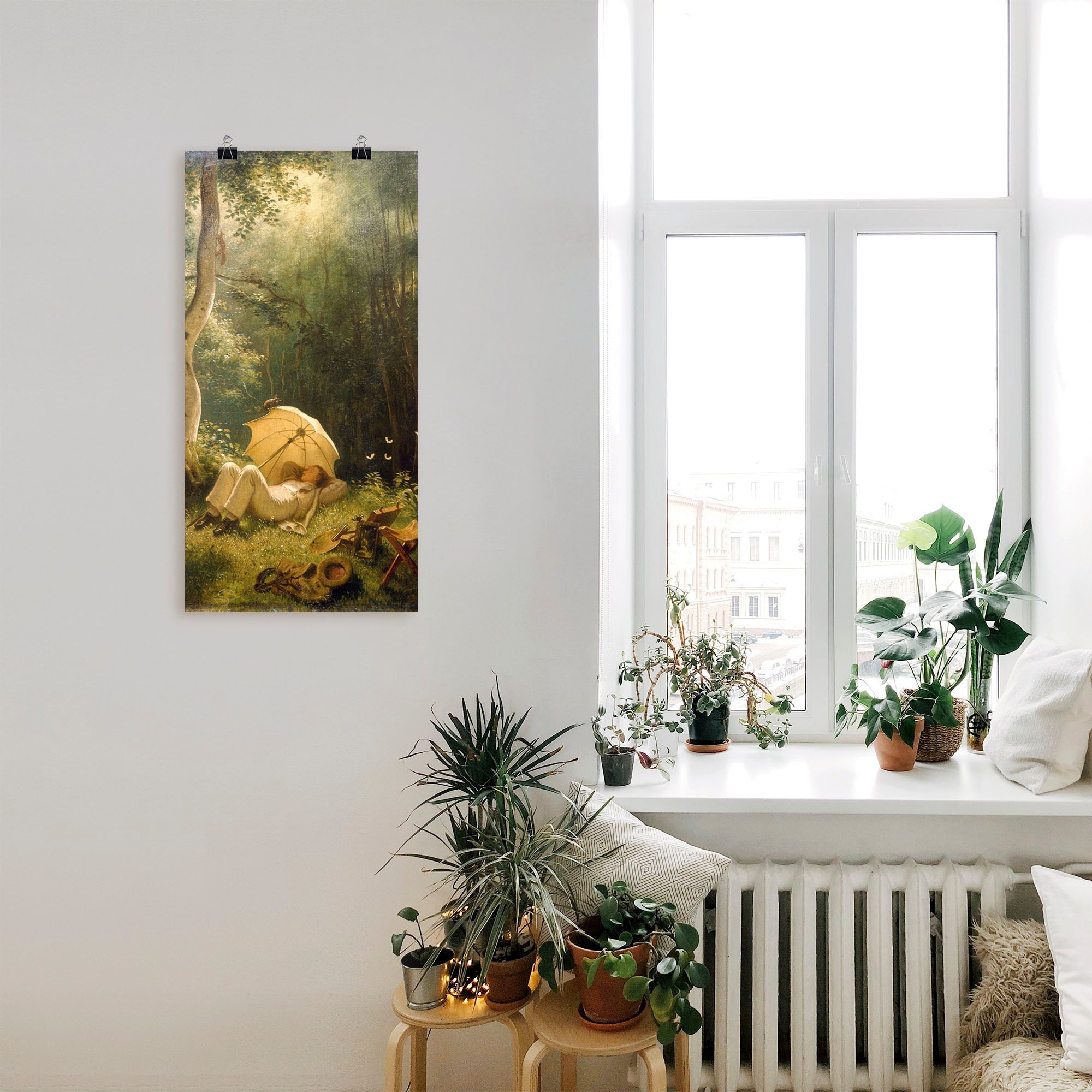Artland Kunstdruck »Der Maler (Rast im Walde)«, Mann, (1 St.), als Leinwandbild, Wandaufkleber oder Poster in versch. Größen