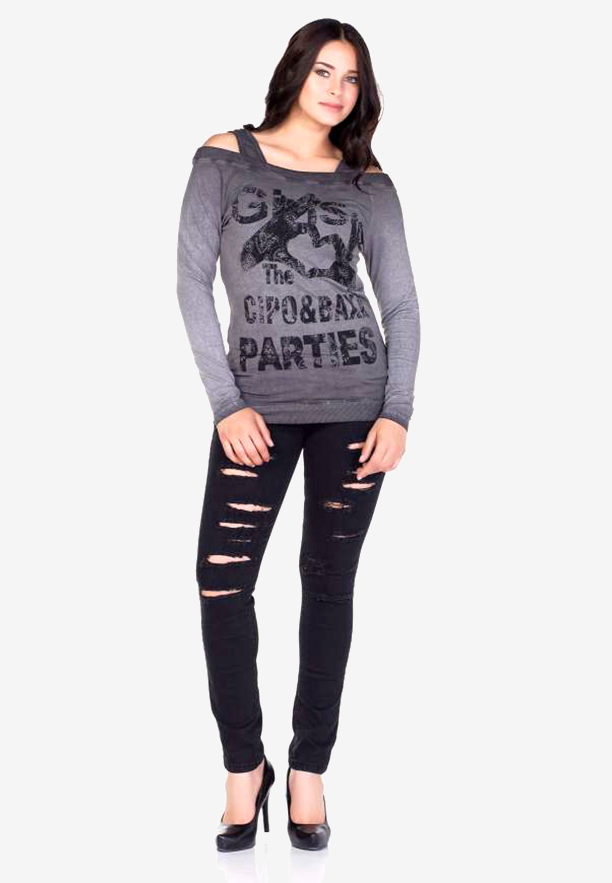 Cipo & Baxx Sweatshirt, mit großflächigen Printdetails