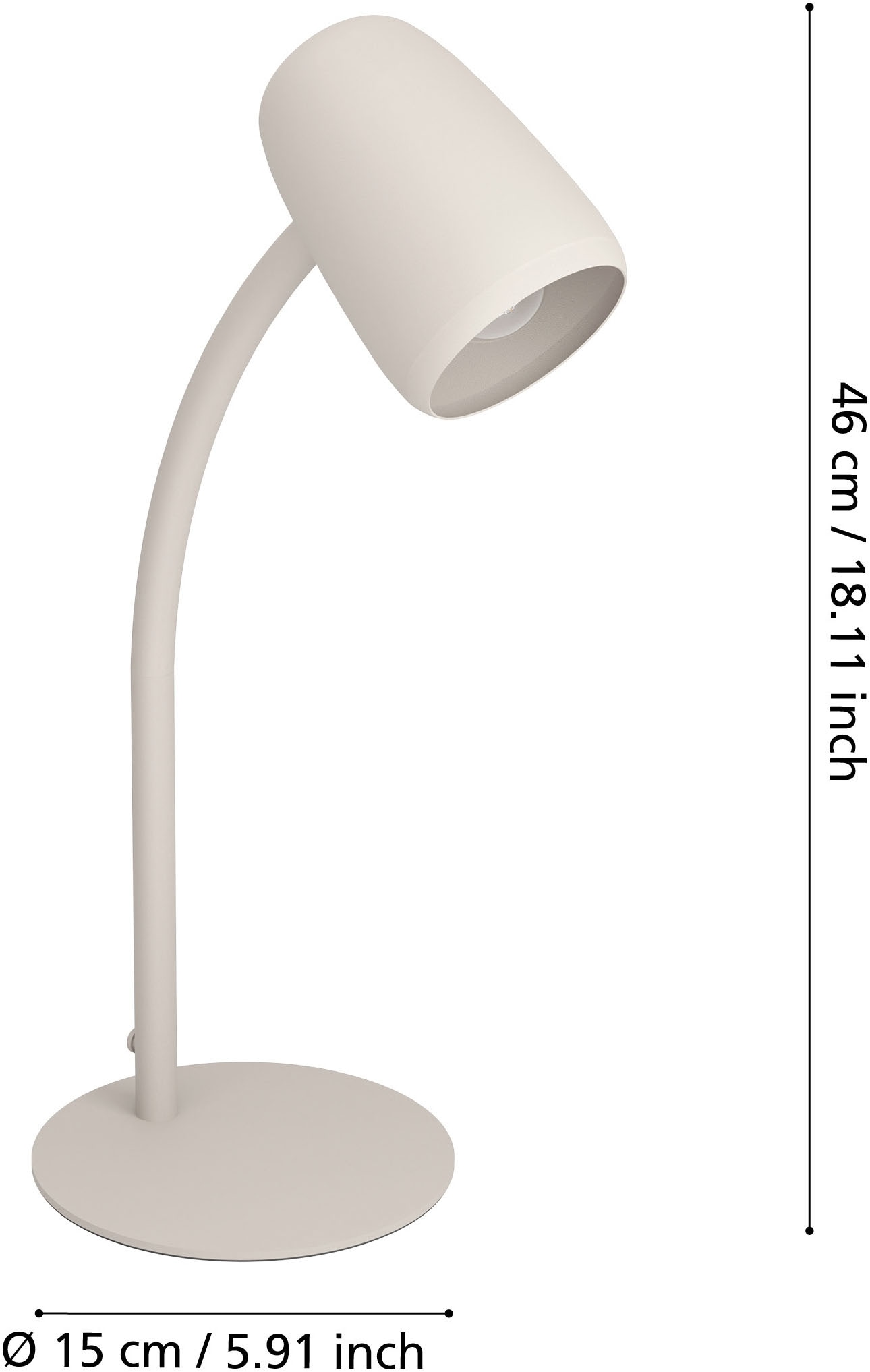 EGLO Tischleuchte »CARLO Tischlampe - Stahl - E14 - 1X18W - IP20« E14 1 Stk. Nachttischlampe, Flexarm, 1,5 m Kabelschalter, L8,5 x B8,5 x H46 cm