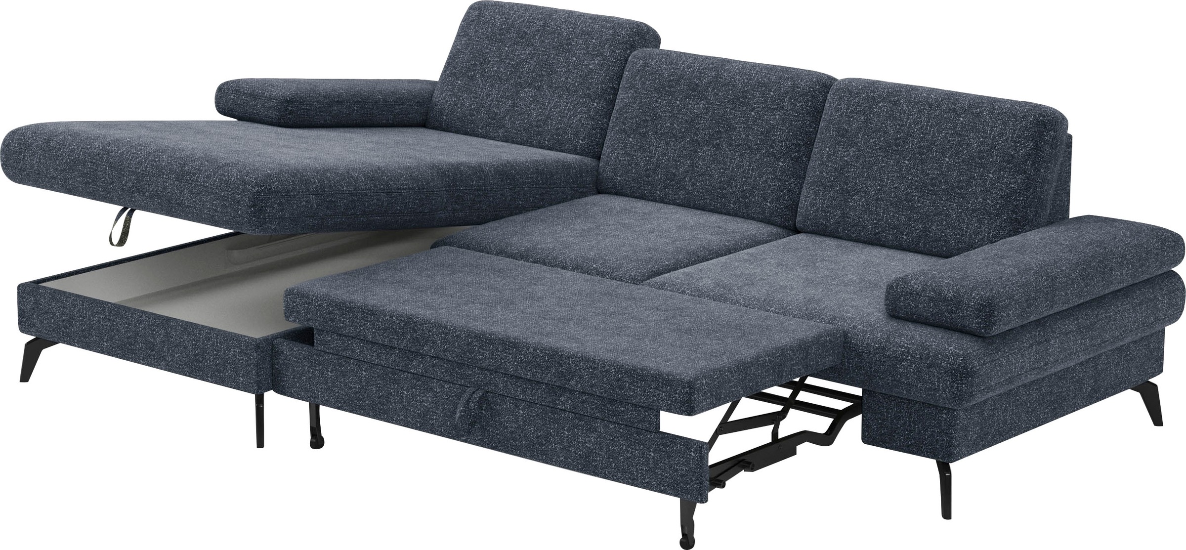 sit&more Ecksofa »Morris L-Form, inkl. Sitztiefenverstellung«, wahlweise mit Armteilverstellung, Bettfunktion & Bettkasten