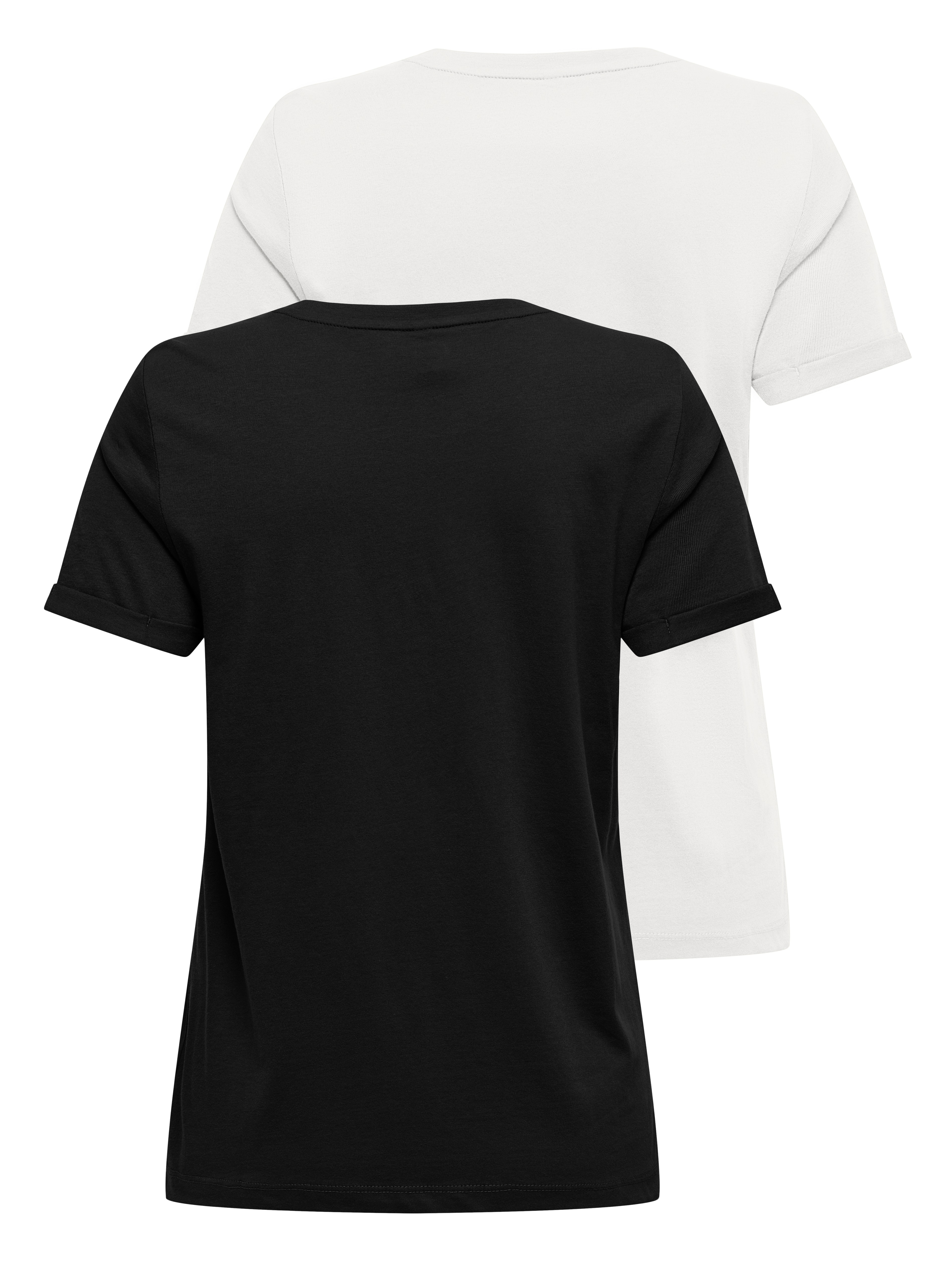 Thumbnail - ONLY Kurzarmshirt "ONLKITA LIFE S/S TOP 2 PACK CS JRS" Packung, 2er-Pack, 2 Stk. Baumwolle, Glitzerdruck