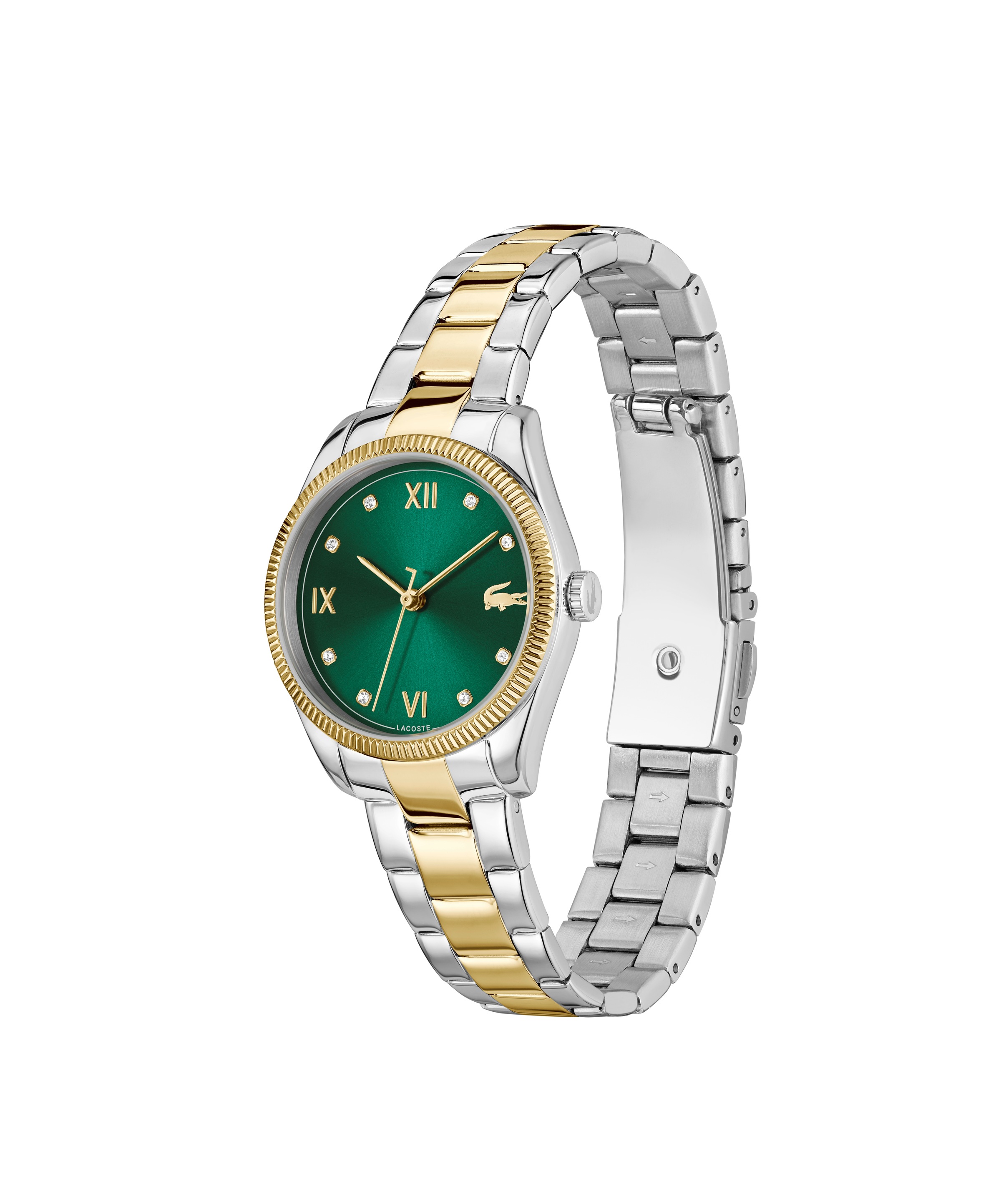 Lacoste Quarzuhr »LACOSTE PARISIENNE« Armbanduhr, Damenuhr, Edelstahlarmband, analog, Glaskristalle