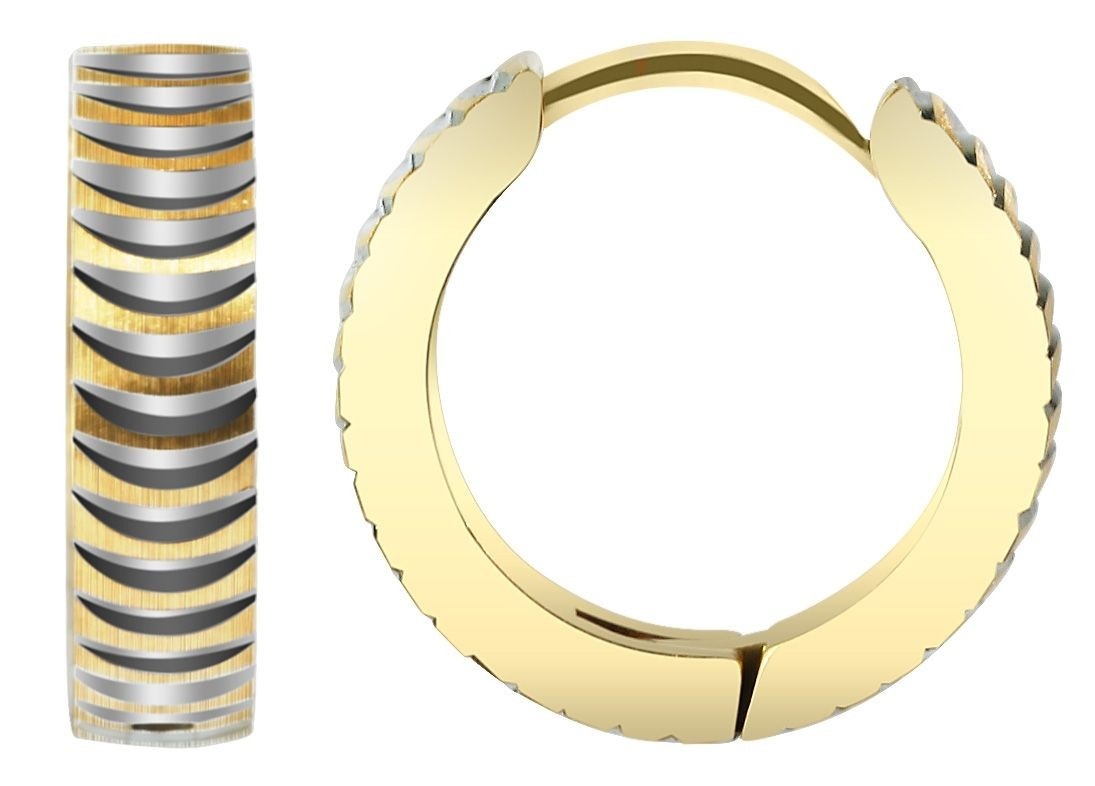 Paar Creolen ADELIA´S "Damen Creolen aus poliertem Edelstahl Ø 12 mm", silber, Ohrringe, Damen, Damen, Edelstahl