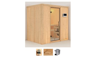 Karibu Sauna »Bedine«, (Set), 4,5-kW-Ofen mit externer Steuerung kaufen