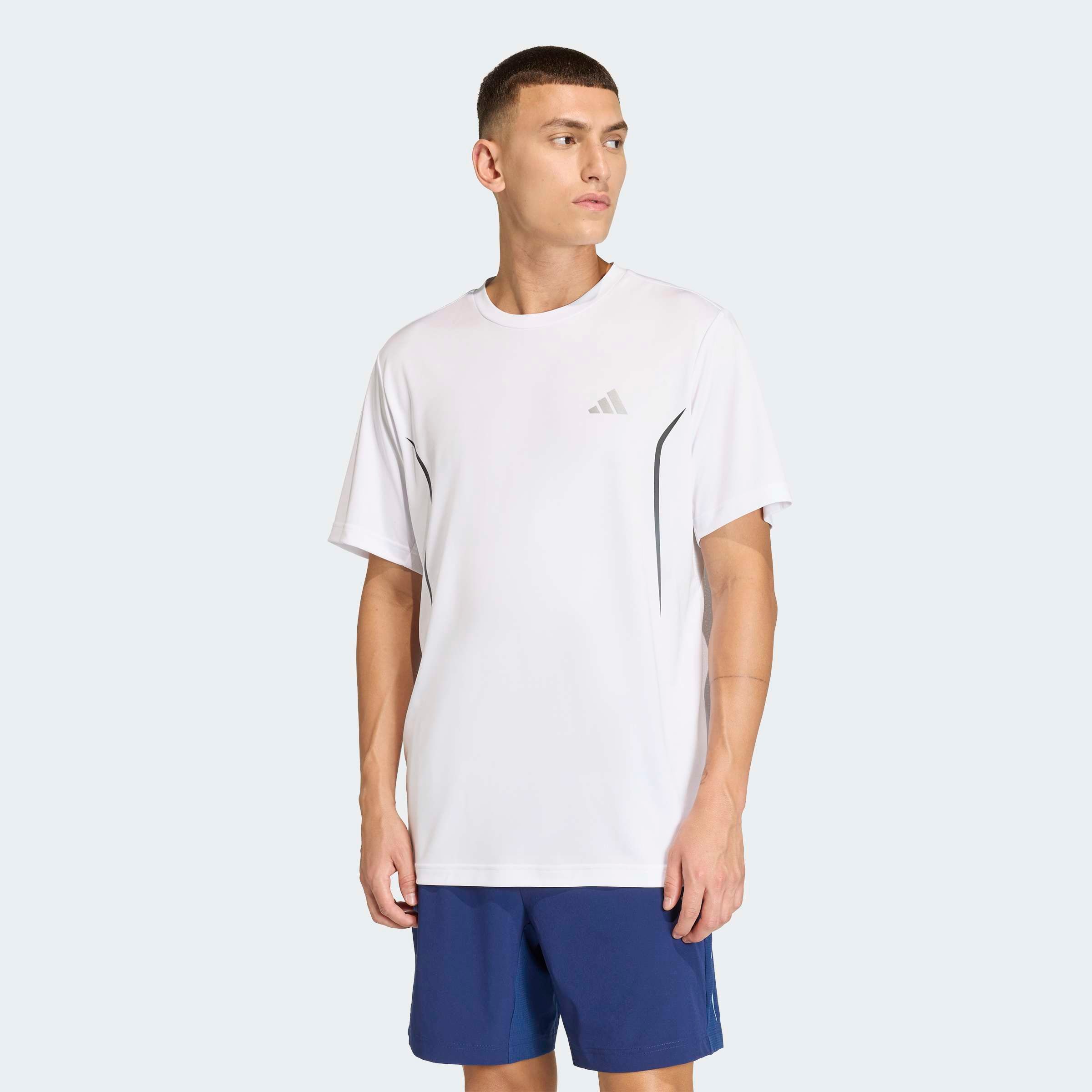 Herren T-Shirt "TECH APP GF TEE"weiß, reflective silber, Gr. S, ADIDAS PERFORMANCE, Obermaterial: 100% Polyester, Shirts, leichtes Obermaterial aus