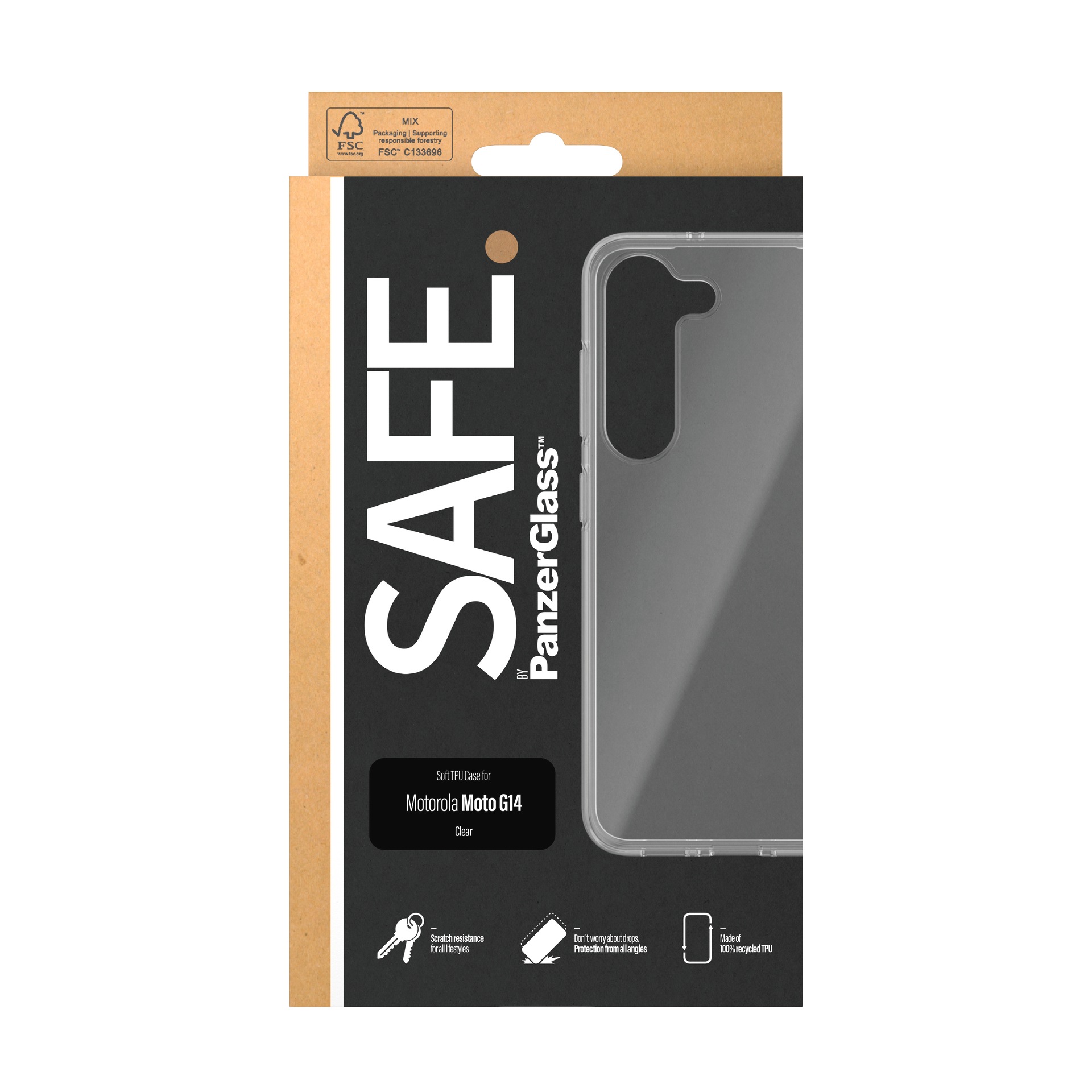 SAFE by PanzerGlass Handyhülle »Soft TPU Case für Motorola moto G14«, Backcover, Schutzhülle, Handyschutzhülle, Case, Schutzcase, stoßfest
