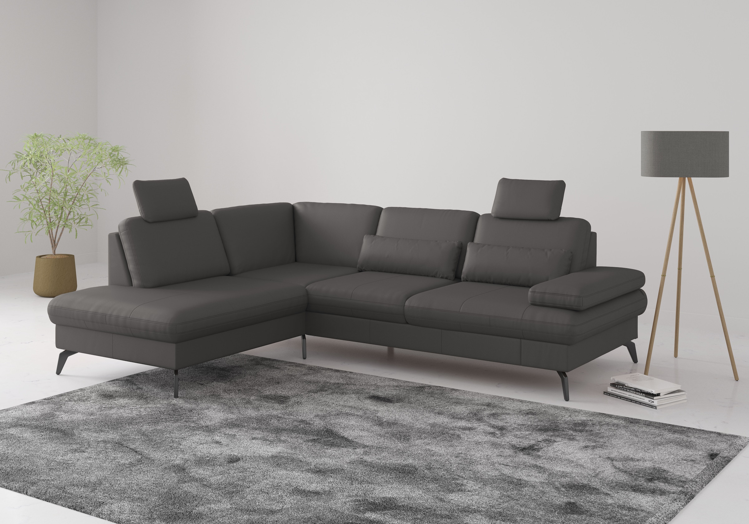 sit&more Ecksofa "Morris L-Form, inkl. Sitztiefenverstellung" wahlweise mit Armteilverstellung, Schlaffunktion & Bettkasten