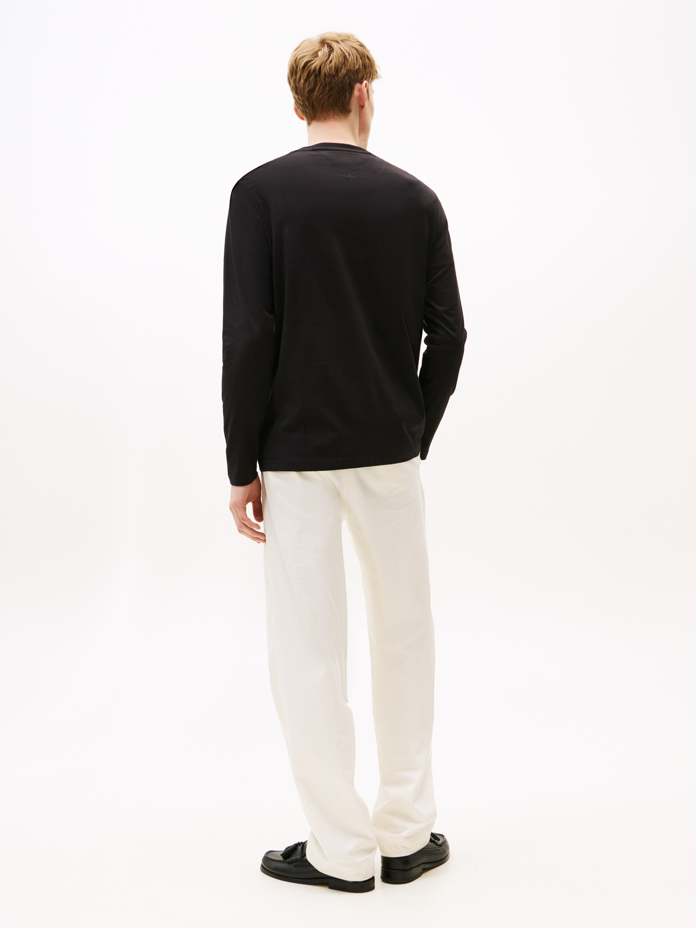 Tommy Hilfiger Longsleeve »HILFIGER STACK LS TEE«, Kontrastfarbener Print auf der Brust