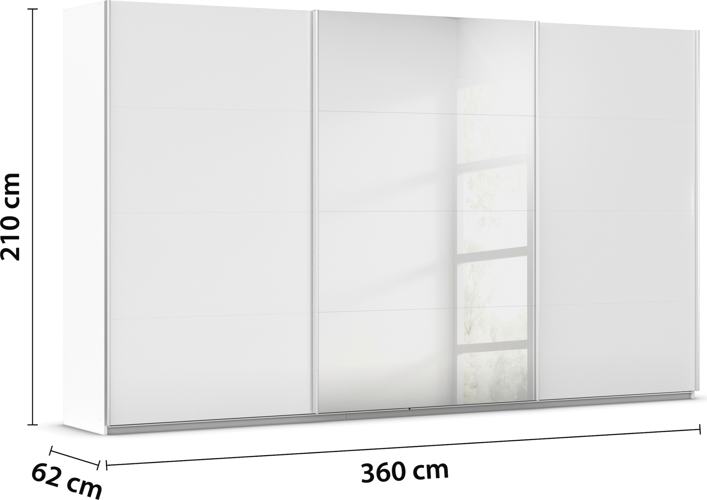 rauch Schwebetürenschrank »Kleiderschrank Schrank Garderobe AGORDO«, Top Innenausstattung, in 4 Breiten und 2 Höhen MADE IN GERMANY