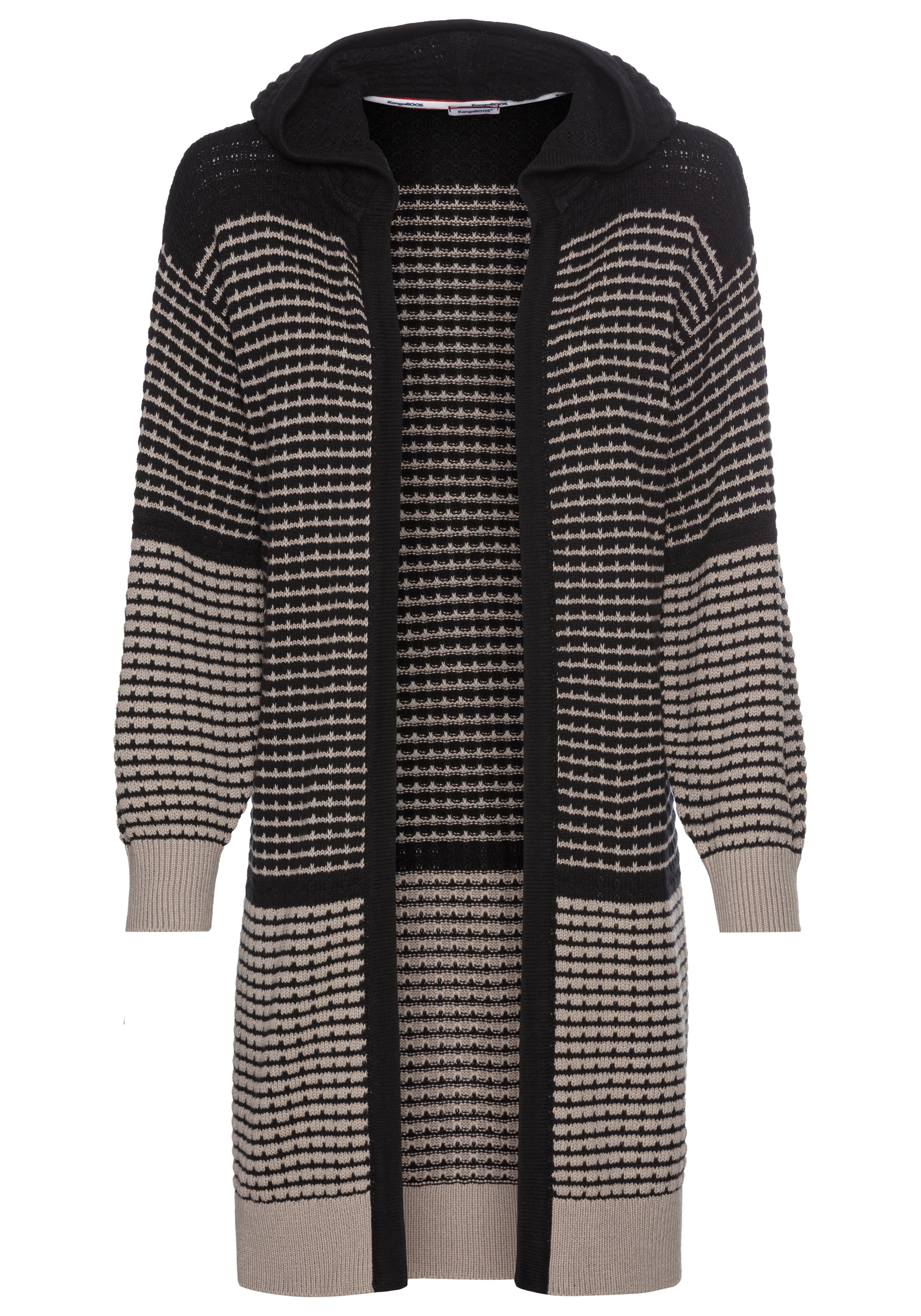 KangaROOS Kapuzenstrickjacke, mit angesagtem Strickmuster