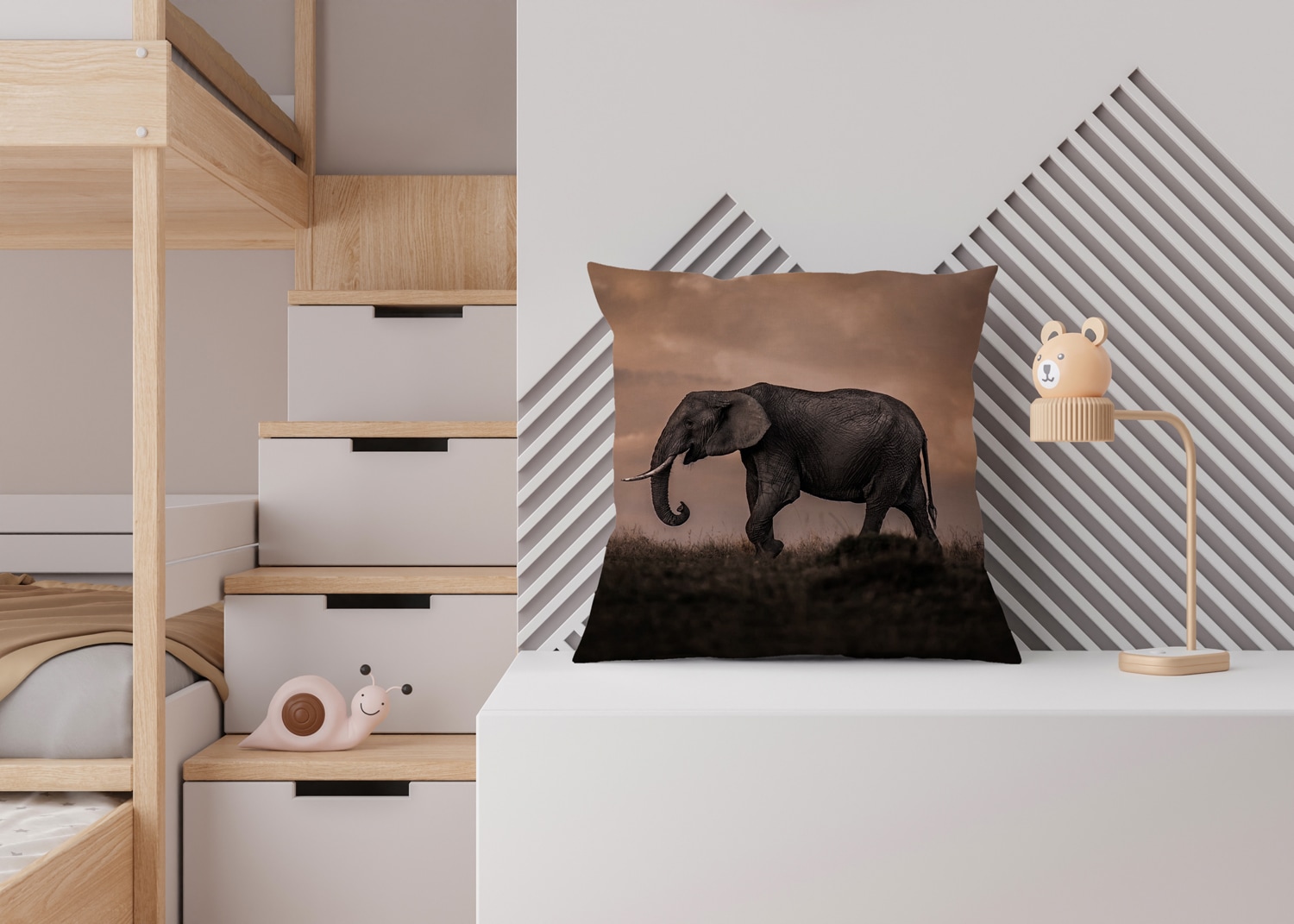 queence Dekokissen »Afrikanische Steppe«, Kissenhülle mit HD Premium Druck, geruchsneutral, 40x40cm