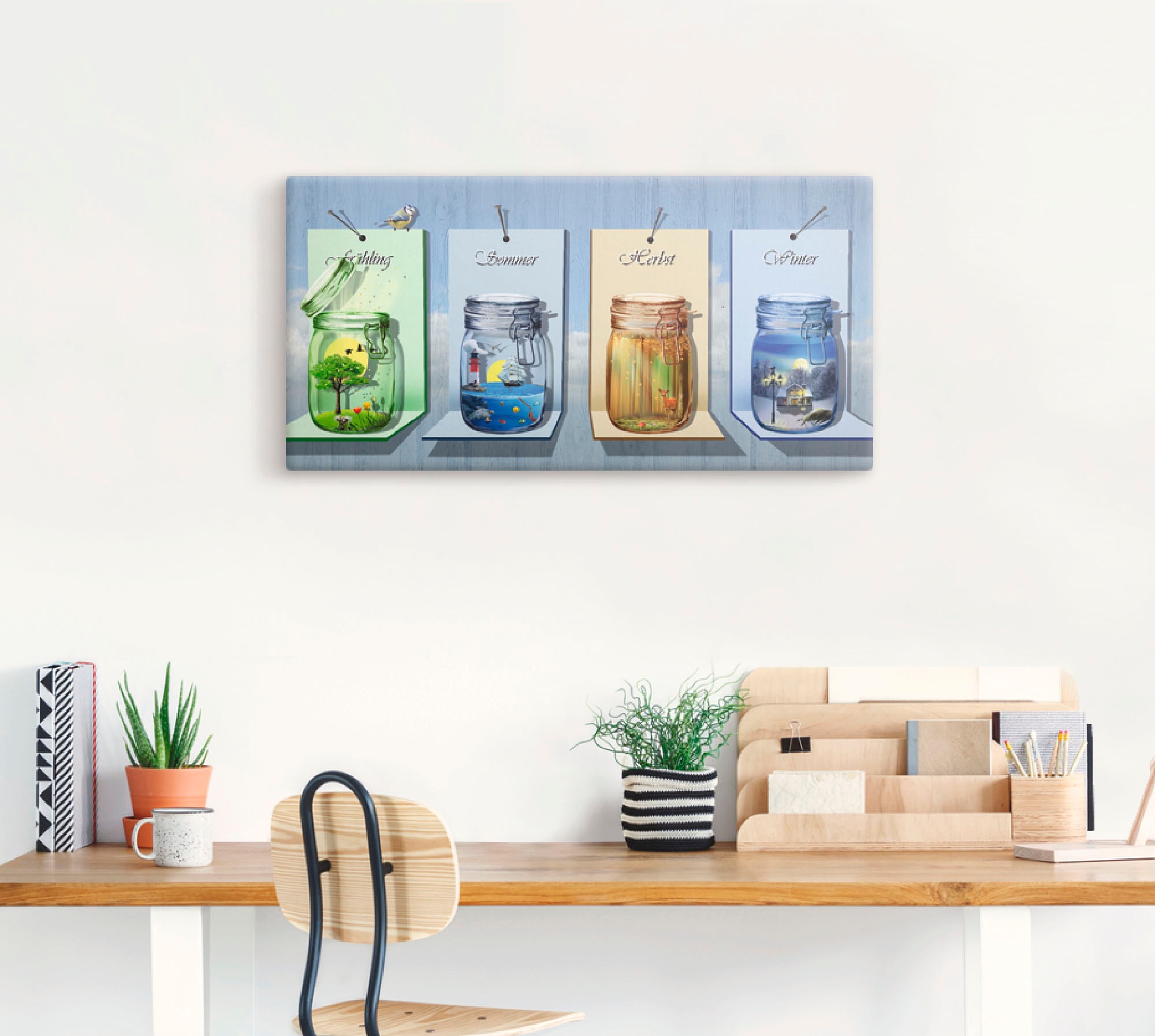 Artland Wandbild "Jahreszeiten in Gläsern" Vier Jahreszeiten 1 Stk. tlg. al günstig online kaufen