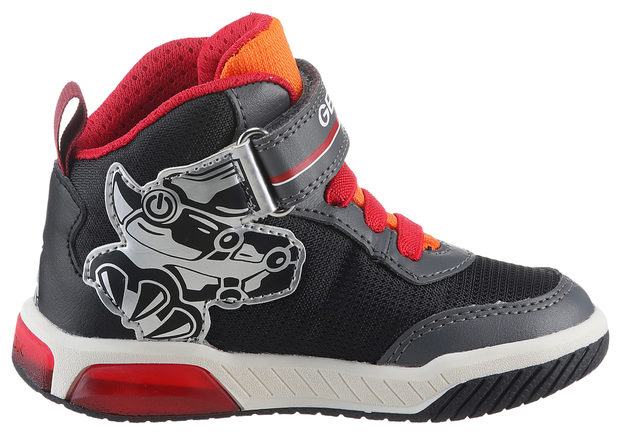 Geox Sneaker »J INEK BOY C - Blinkschuh«, High Top Sneaker, Schnürboots mit coolem Motiv