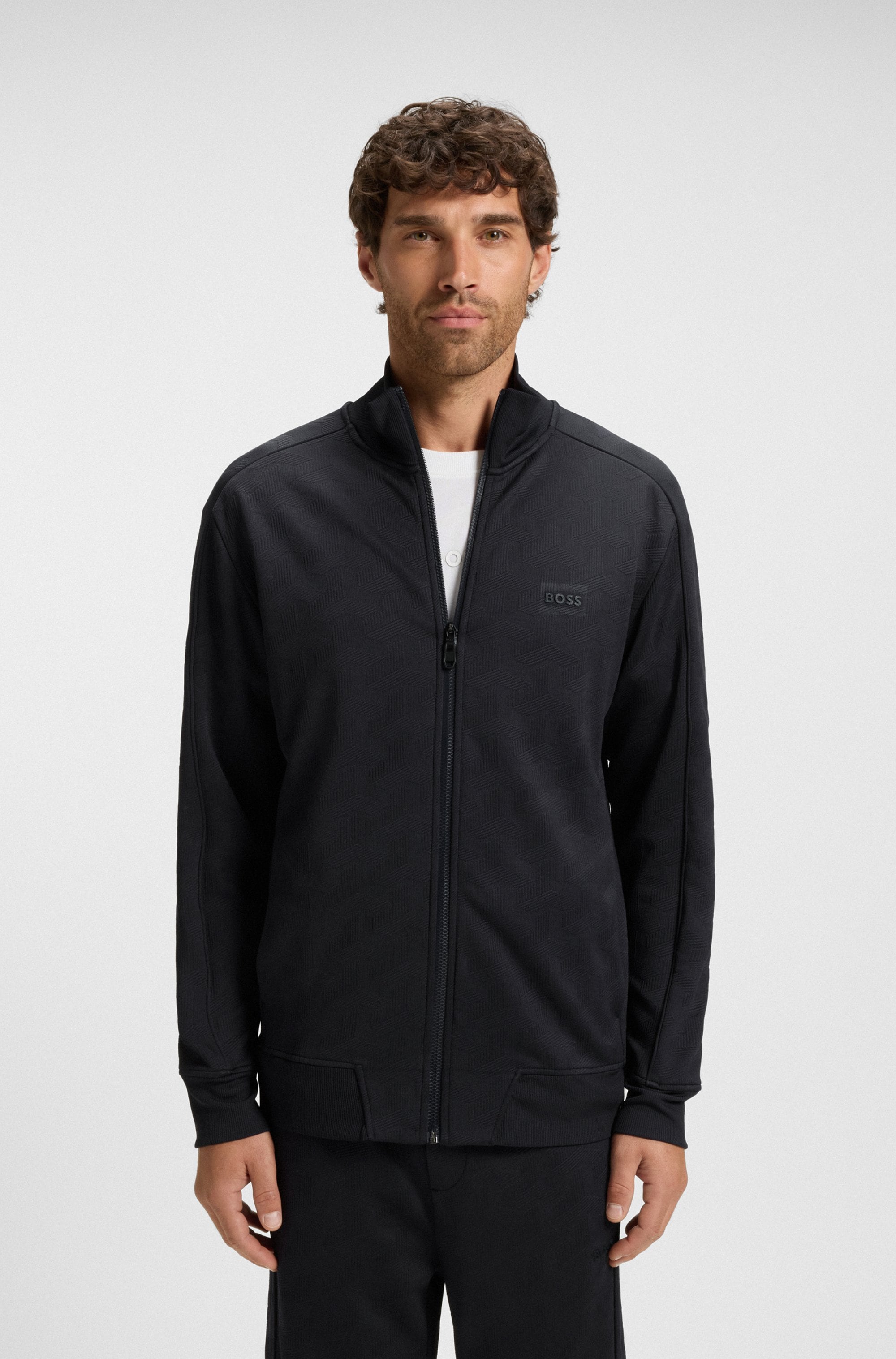 BOSS GREEN Sweatjacke "Mirror", Flachstrickkragen, regular fit, Reißverschl günstig online kaufen