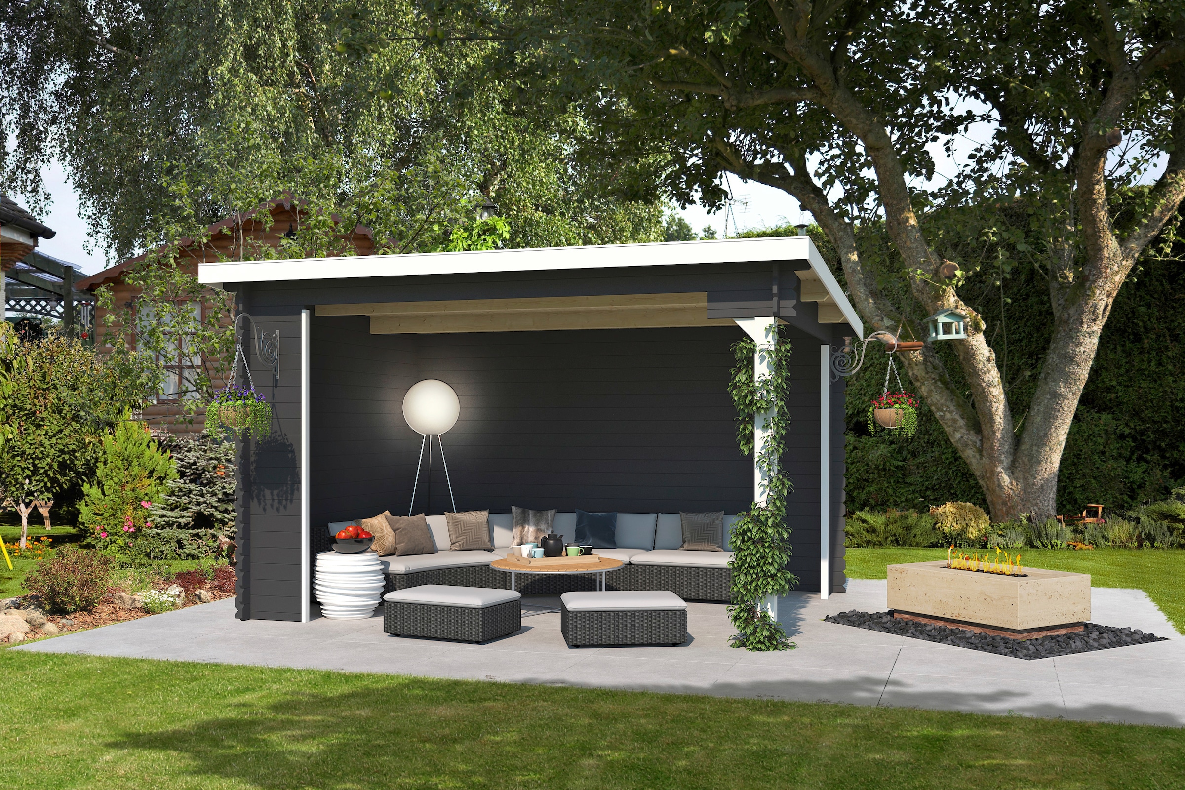 LASITA MAJA Gartenhaus "Unterstand/Lounge Buffalo 380" Unterstand / Lounge 28mm