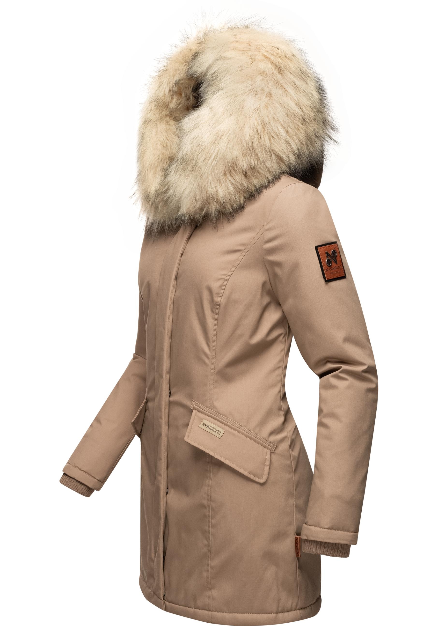 Navahoo Wintermantel "Cristal", stylischer Damen Winterparka mit Kunstfell- günstig online kaufen