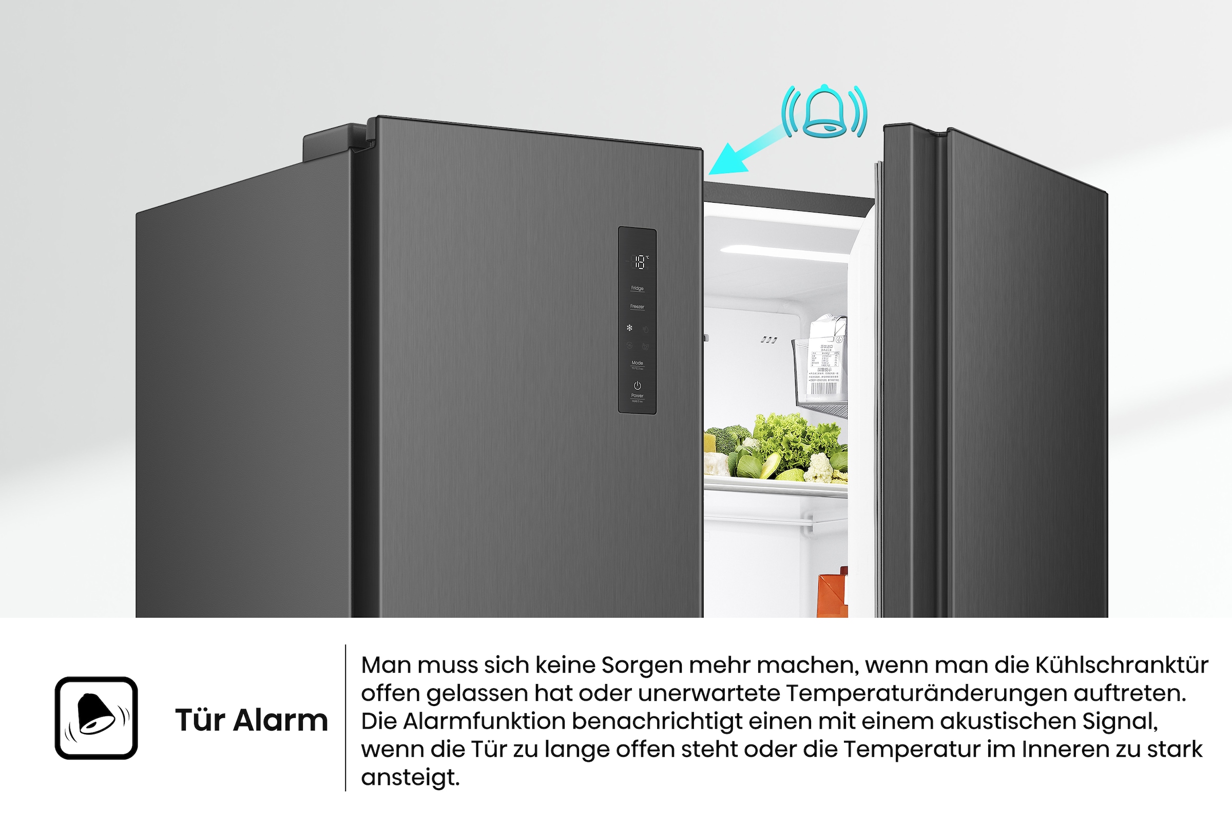 Hisense Side-by-Side »MS91558FC« 178,6 cm hoch 91,1 cm breit MultiAirFlow-System
