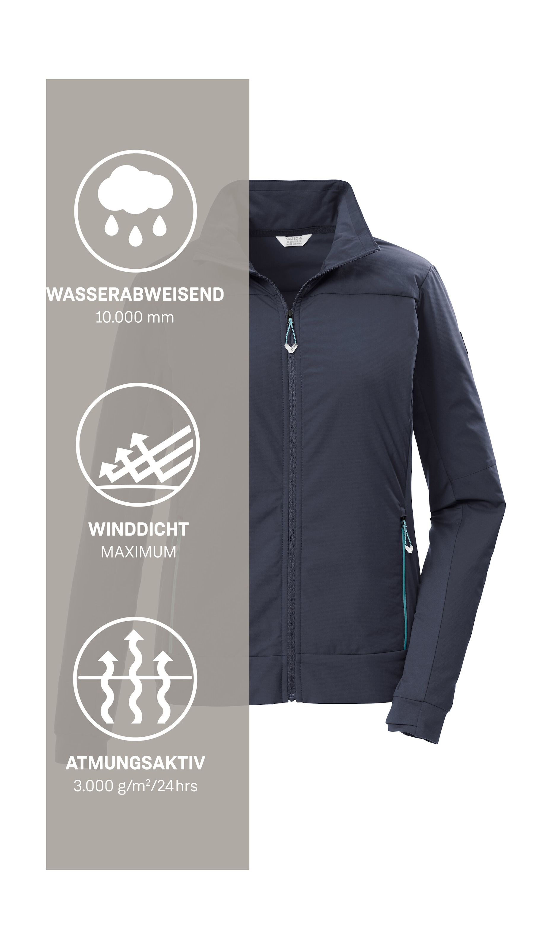 Killtec Funktionsjacke »KOS 21 WMN JCKT« Leichte, wasserabweisende Damenjacke mit Teflon EcoElite™