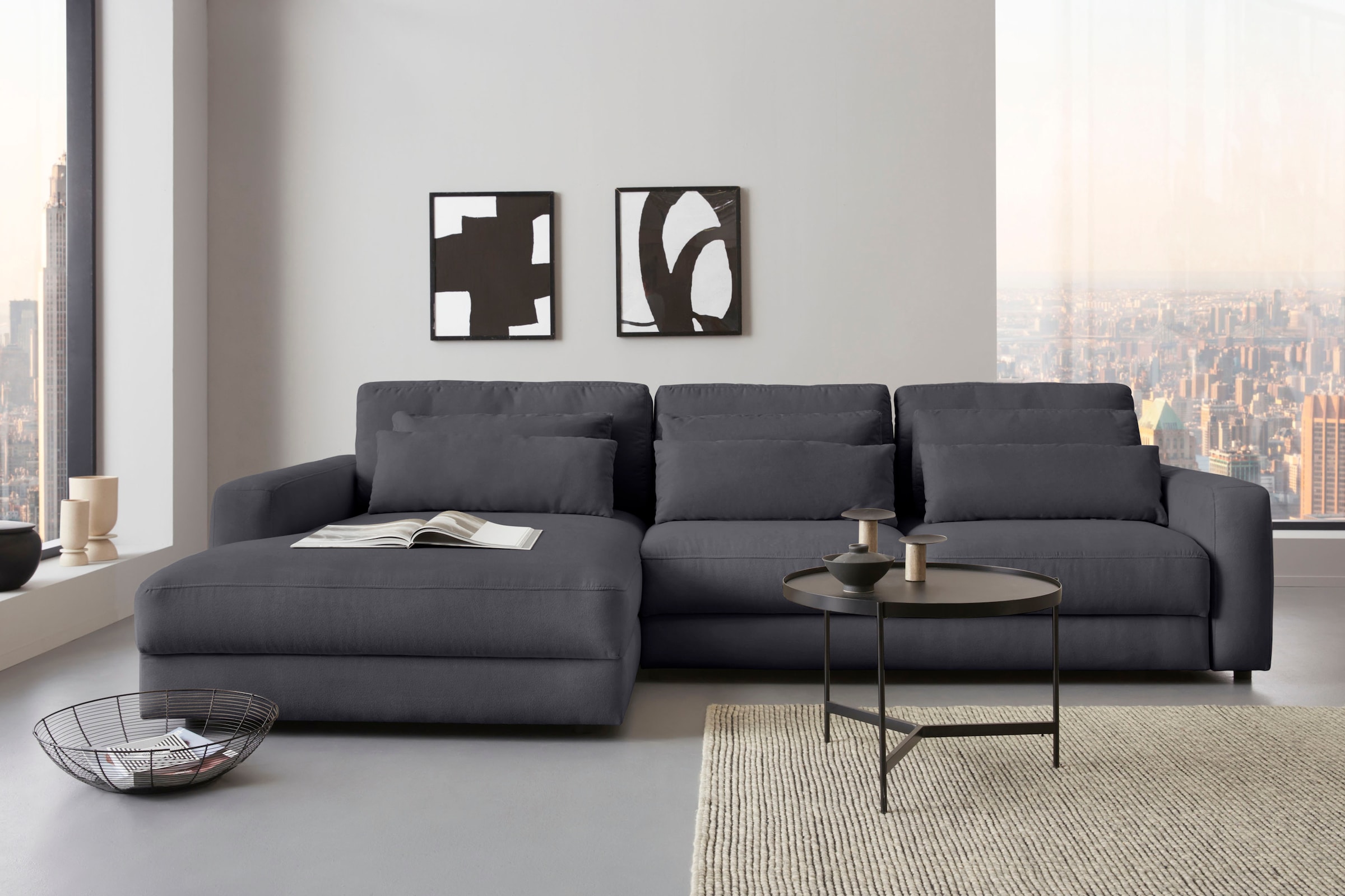 Places of Style Ecksofa »Bloomfield, L-Form«, wahlweise mit Bettfunktion und Bettkasten