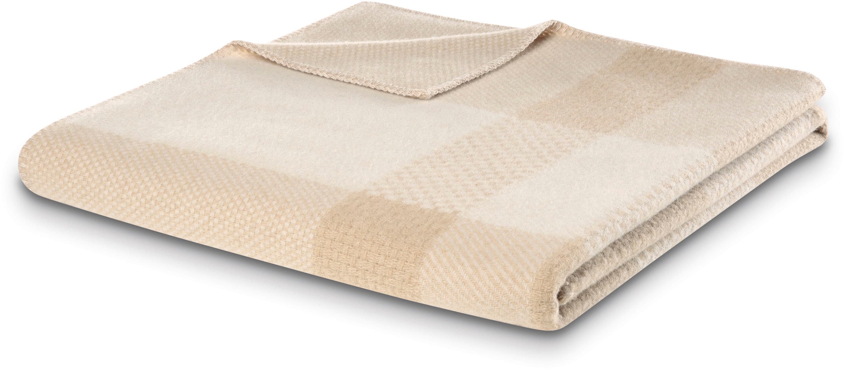 Biederlack Wohndecke "Plaid Crossweft beige" mit fühlbarer Webstruktur