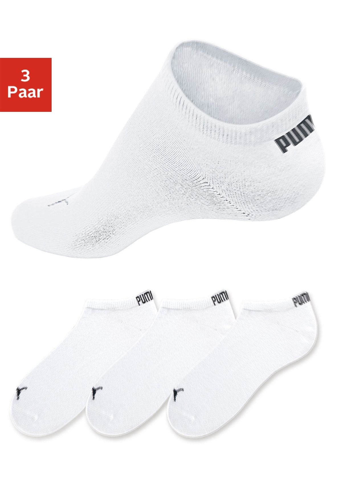 PUMA Sneakersocken, (3 Paar), in klassischer Form