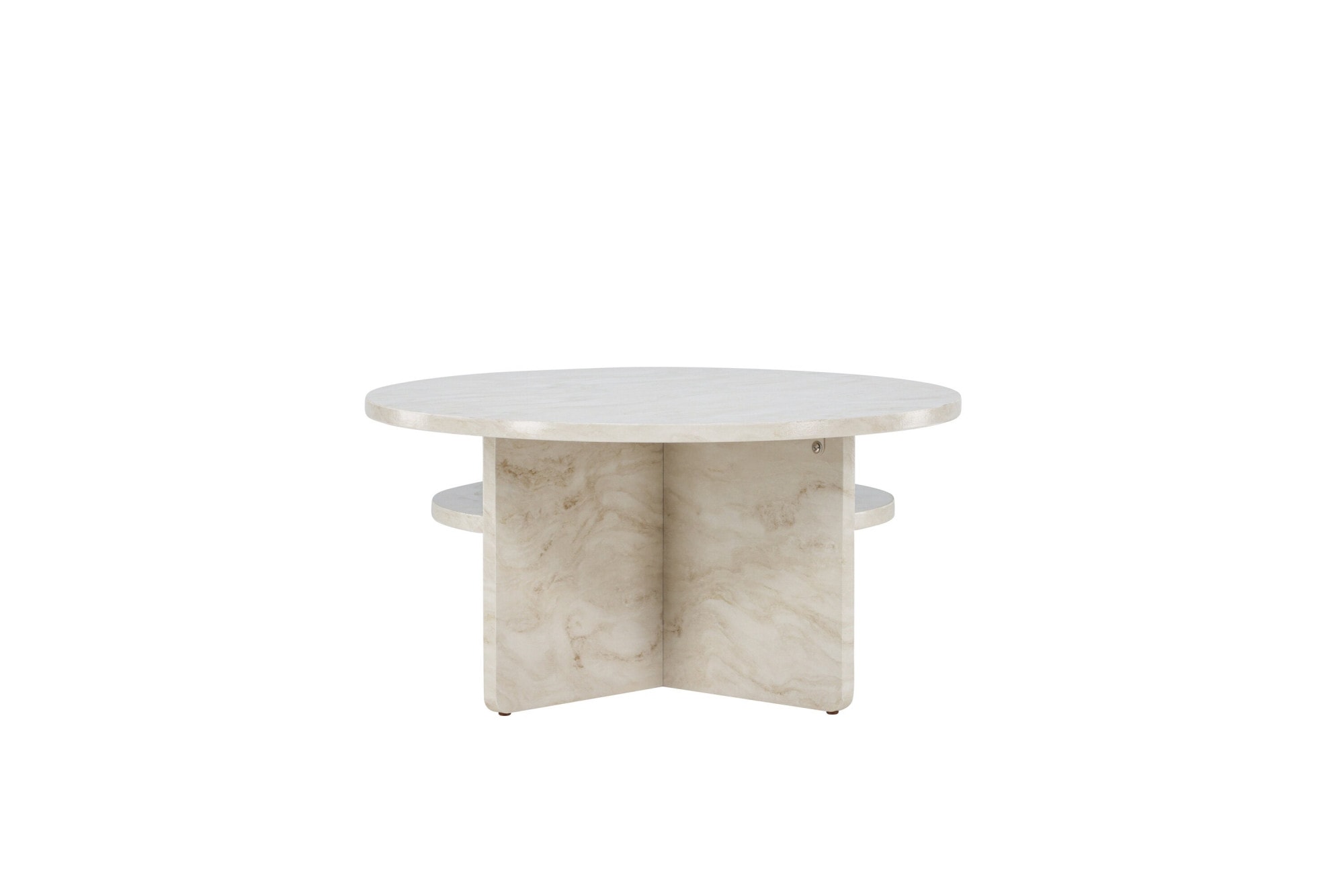 Venture Home Couchtisch »Ålesund, runder Couchtisch in Marmoroptik, Ø 85 cm« Sofatisch, MDF, gewachst, rund, marmoroptik, edel