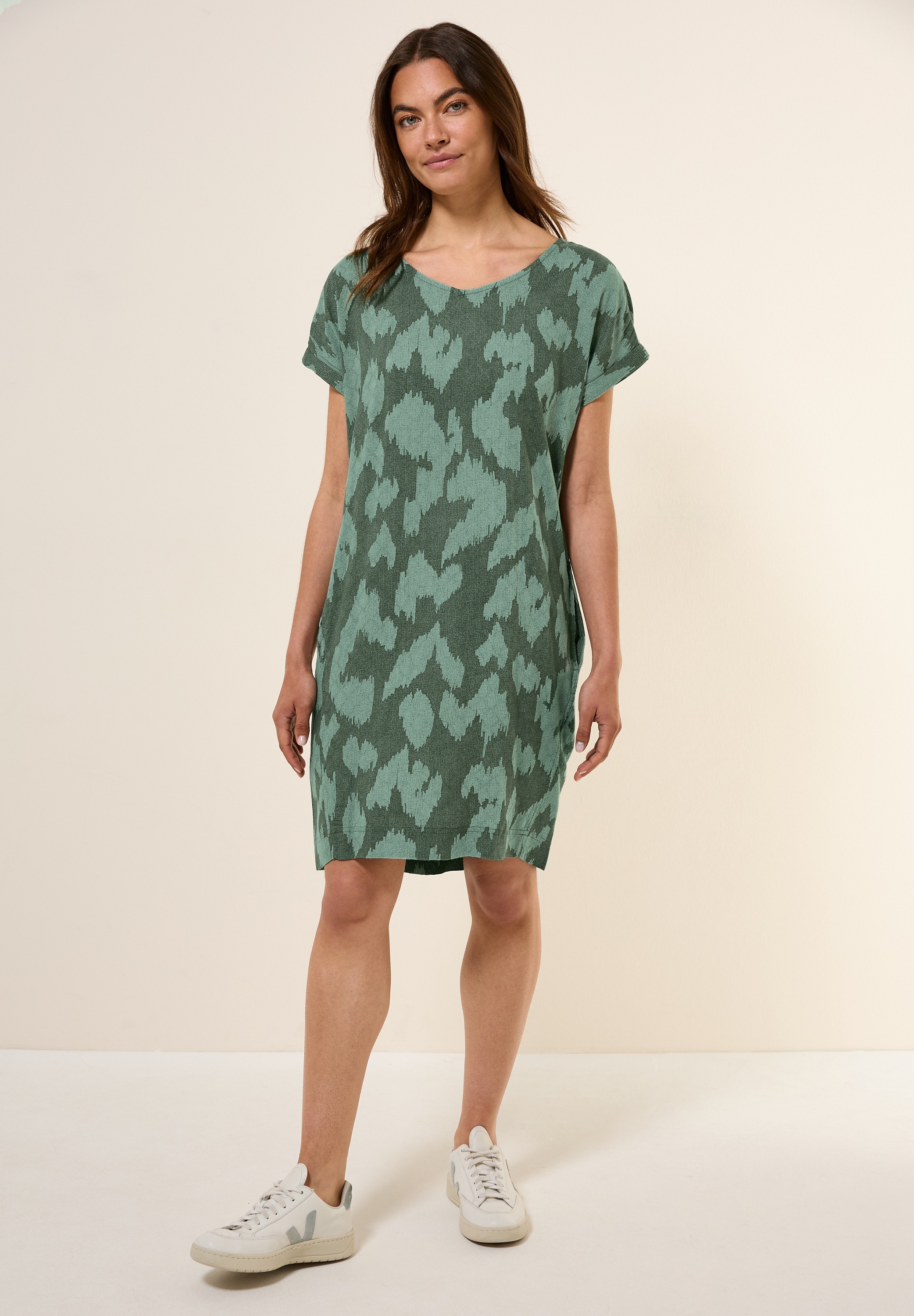 Cecil Shirtkleid Eingrifftaschen mit allover Print günstig online kaufen