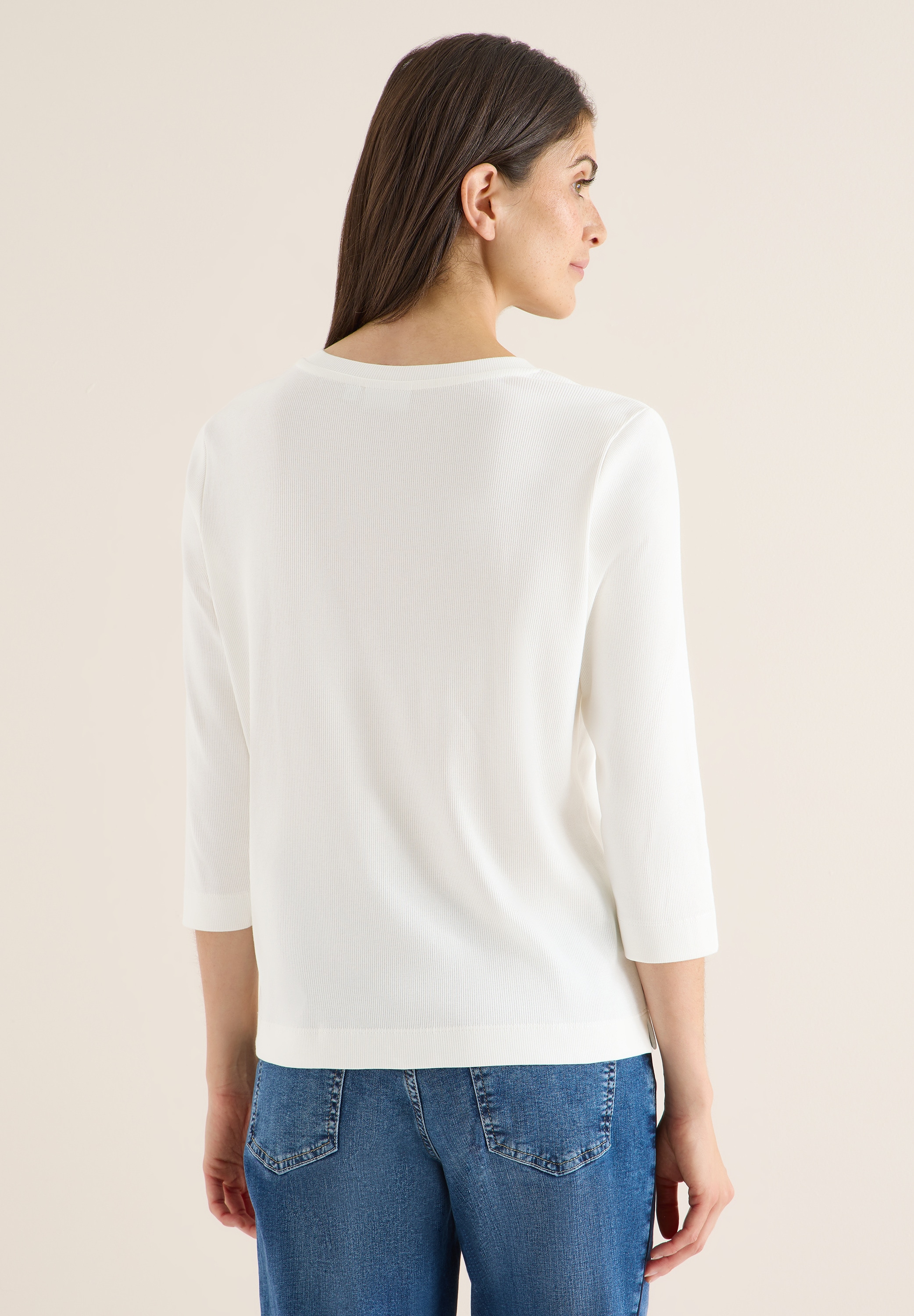 Cecil Rundhalsshirt aus Baumwolle mit Stretchante