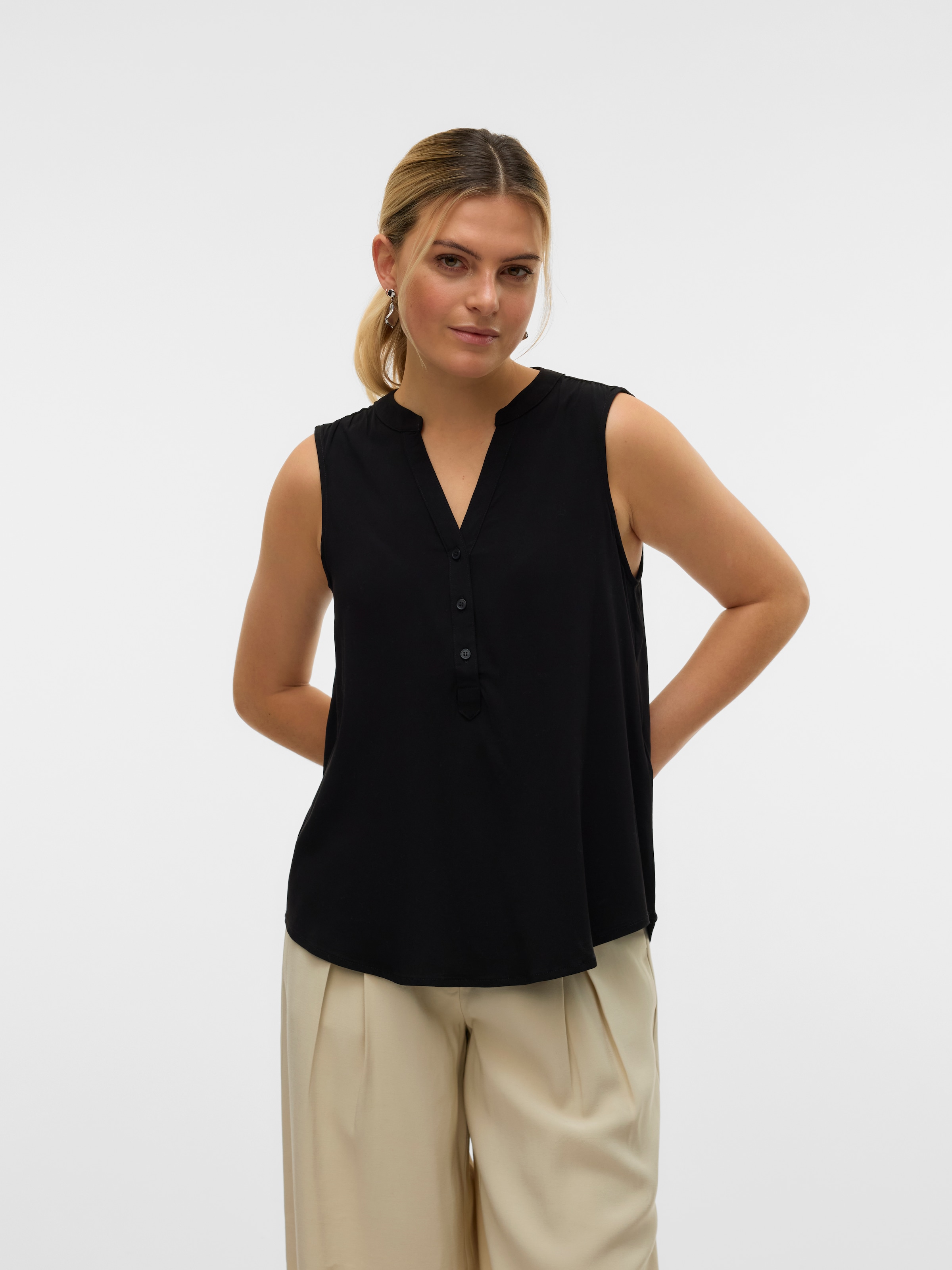 Vero Moda Blusentop "VMBELLA SL V-NECK TOP WVN GA NOOS" günstig online kaufen