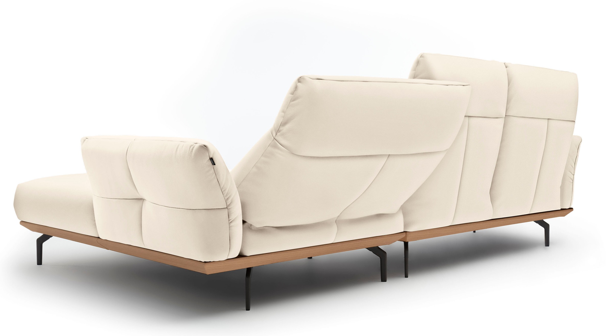 Creation BY ROLF BENZ Ecksofa »CR.460«, Sockel in Eiche, Alugussfüße in umbragrau, Breite 298 cm