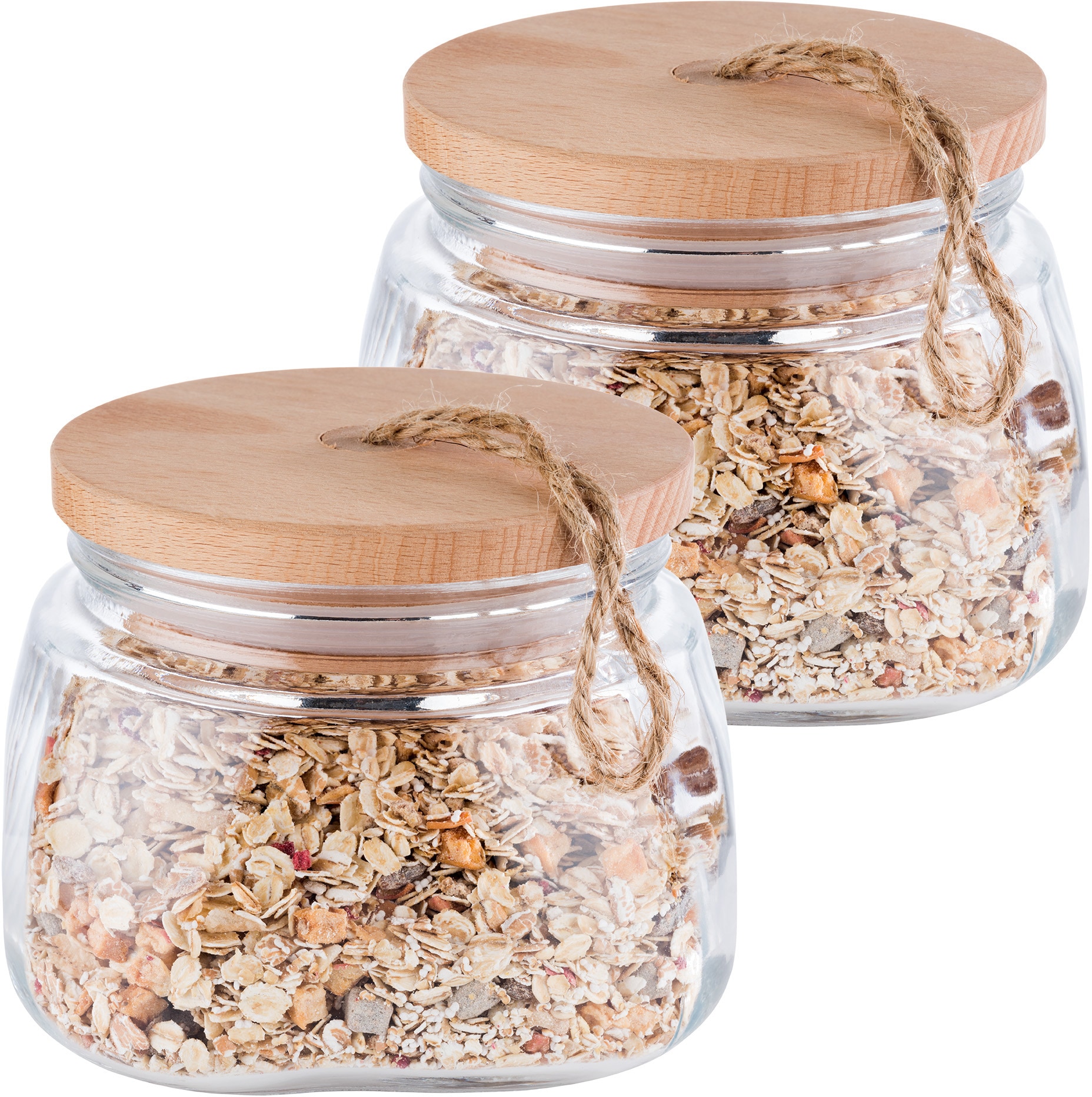 APS Vorratsglas "Woody" 2 Stk. tlg. mit Holzdeckel, 1 Liter günstig online kaufen
