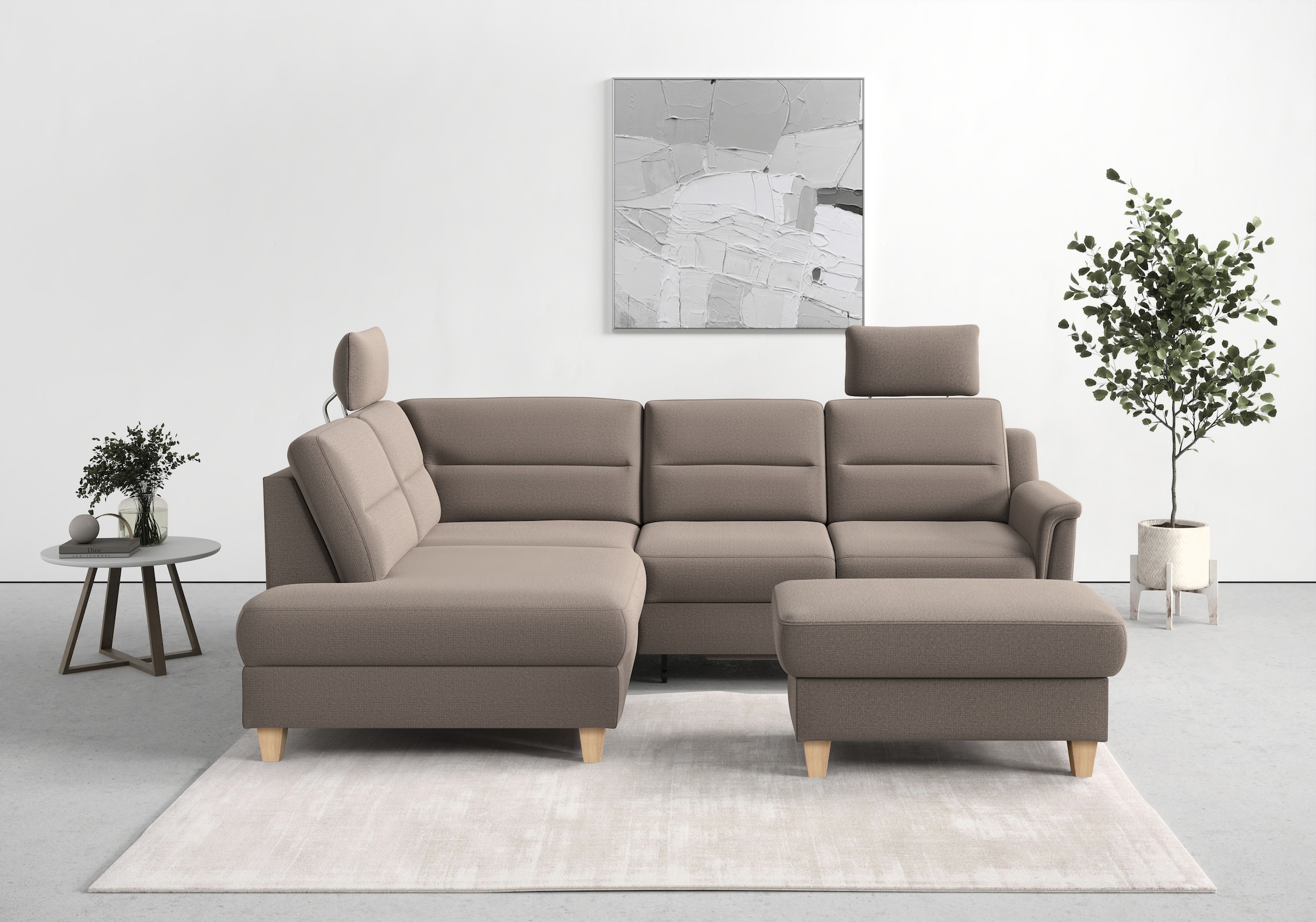 sit&more Ecksofa "Farö L-Form", inklusive Federkern, wahlweise mit Bettfunk günstig online kaufen
