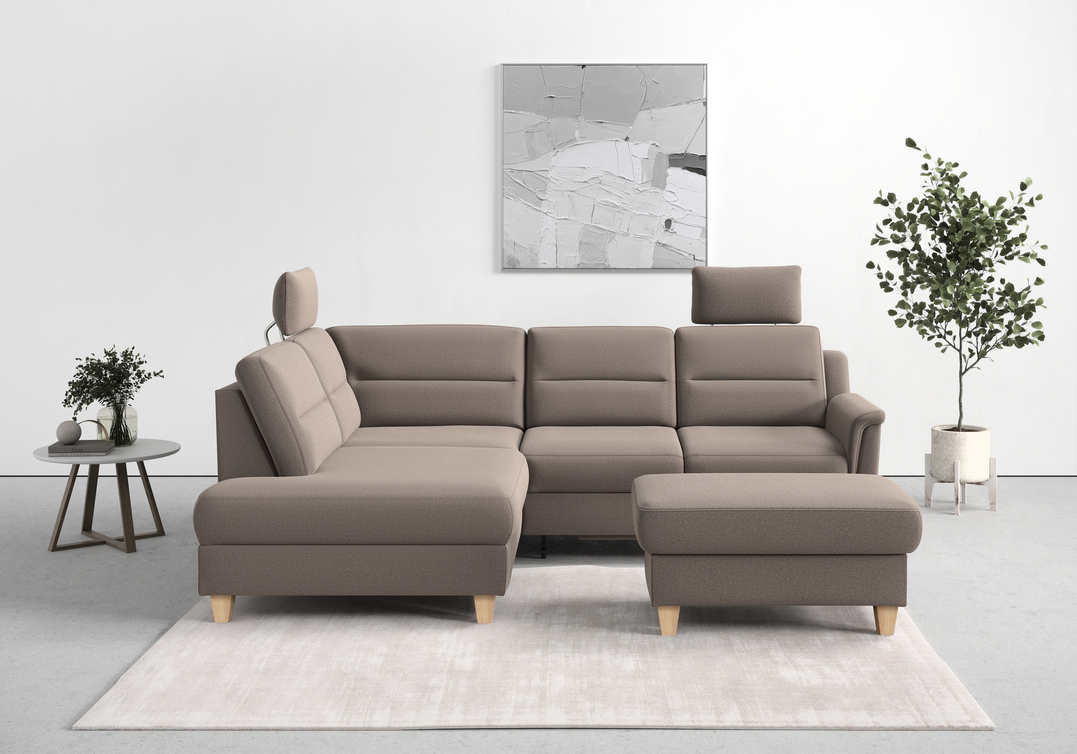 sit&more Ecksofa "Farö L-Form" inklusive Federkern, wahlweise mit Schlaffunktion und Bettkasten