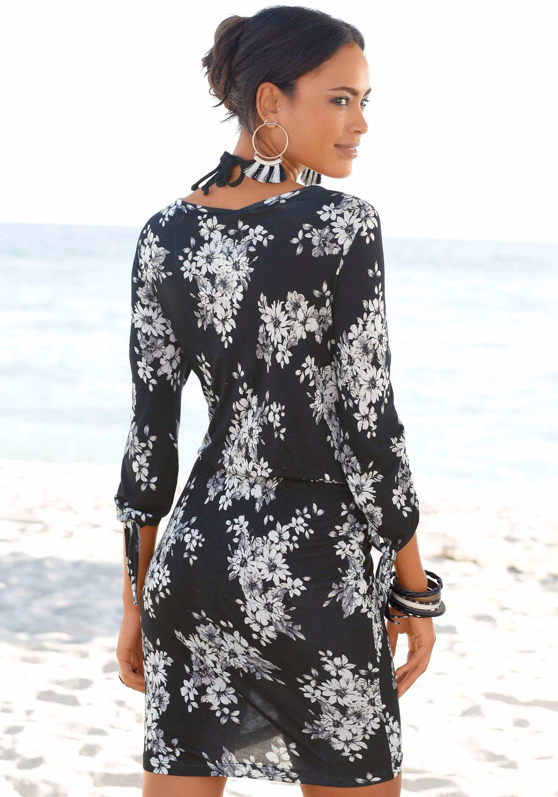 LASCANA Strandkleid mit Band zum Knoten online kaufen | BAUR | Strandkleider