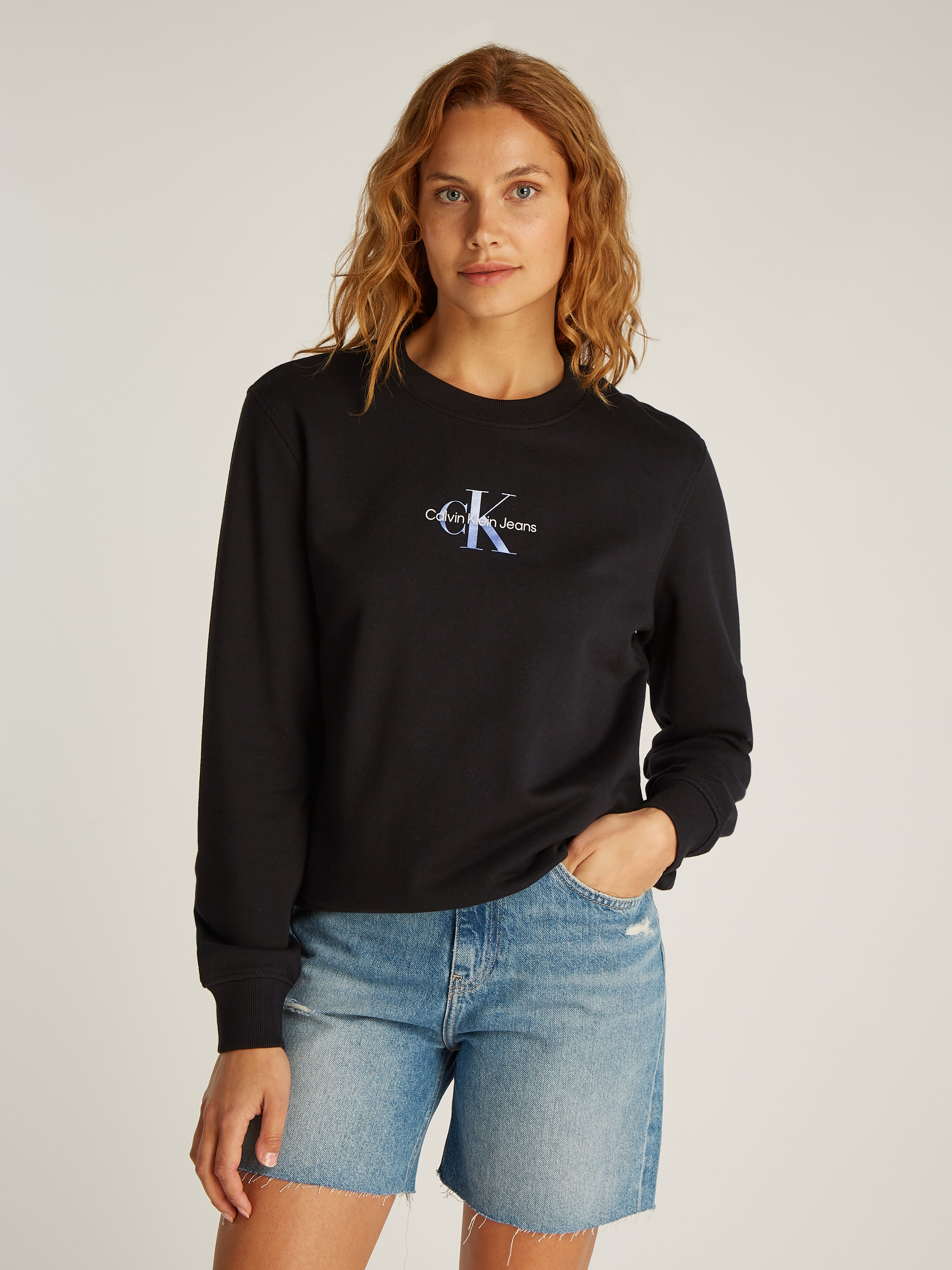 Calvin Klein Jeans Sweatshirt "GRADIENT MONOLOGO CREWNECK", mit Logo günstig online kaufen