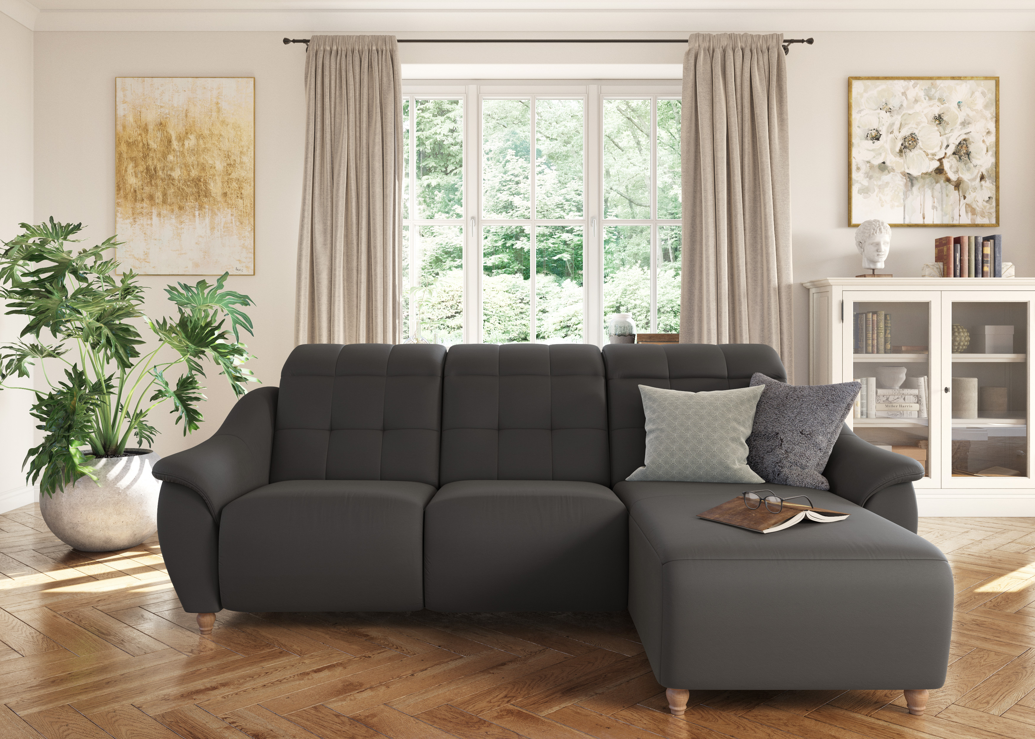 Home affaire Ecksofa "Boston L-Form" Kopfteilverstellung an jeder Sitzfläche, wahlweise Relaxfunktion