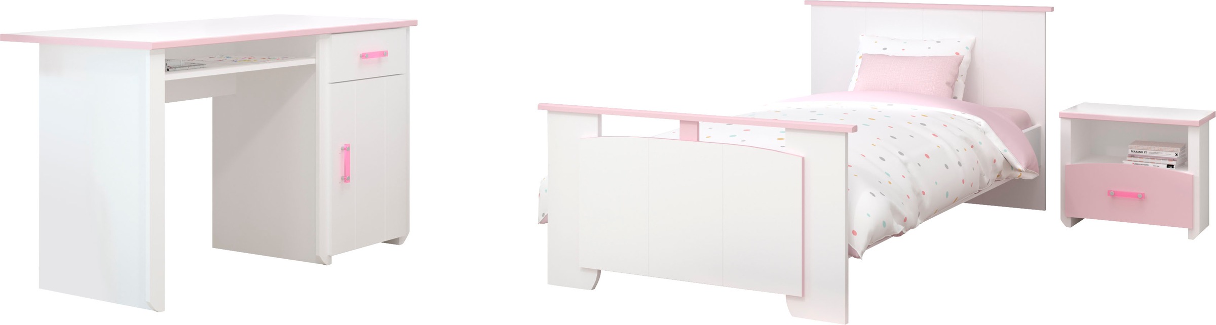 Parisot Jugendzimmer-Set "Biotiful" Bett, Nachttisch, Schreibtisch, 3 Stk. günstig online kaufen