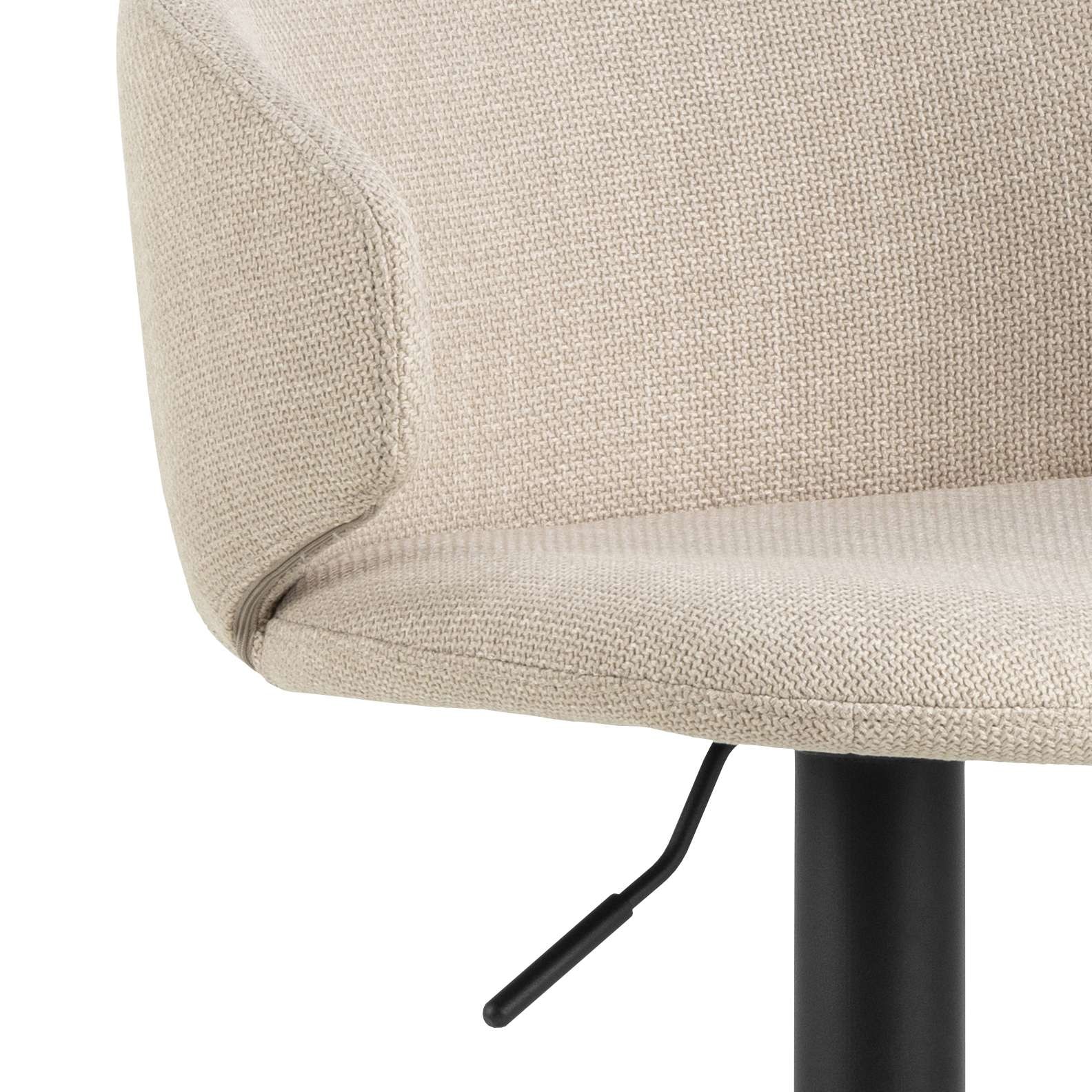 ACTONA GROUP Barhocker »Ella«, (Set, 2 St., 2 stk), Barhocker, Basel beige, Trompete Gestell matt schwarz rau, 2 Stk