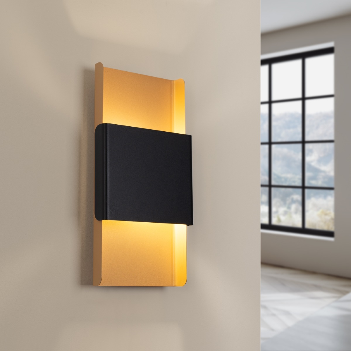 SOLLUX lighting Wandleuchte »Wandlampe DURLIN Gold/Schwarz«, 2 flammig, Leuchtmittel G9 | ohne Leuchtmittel, leuchtet auf und ab