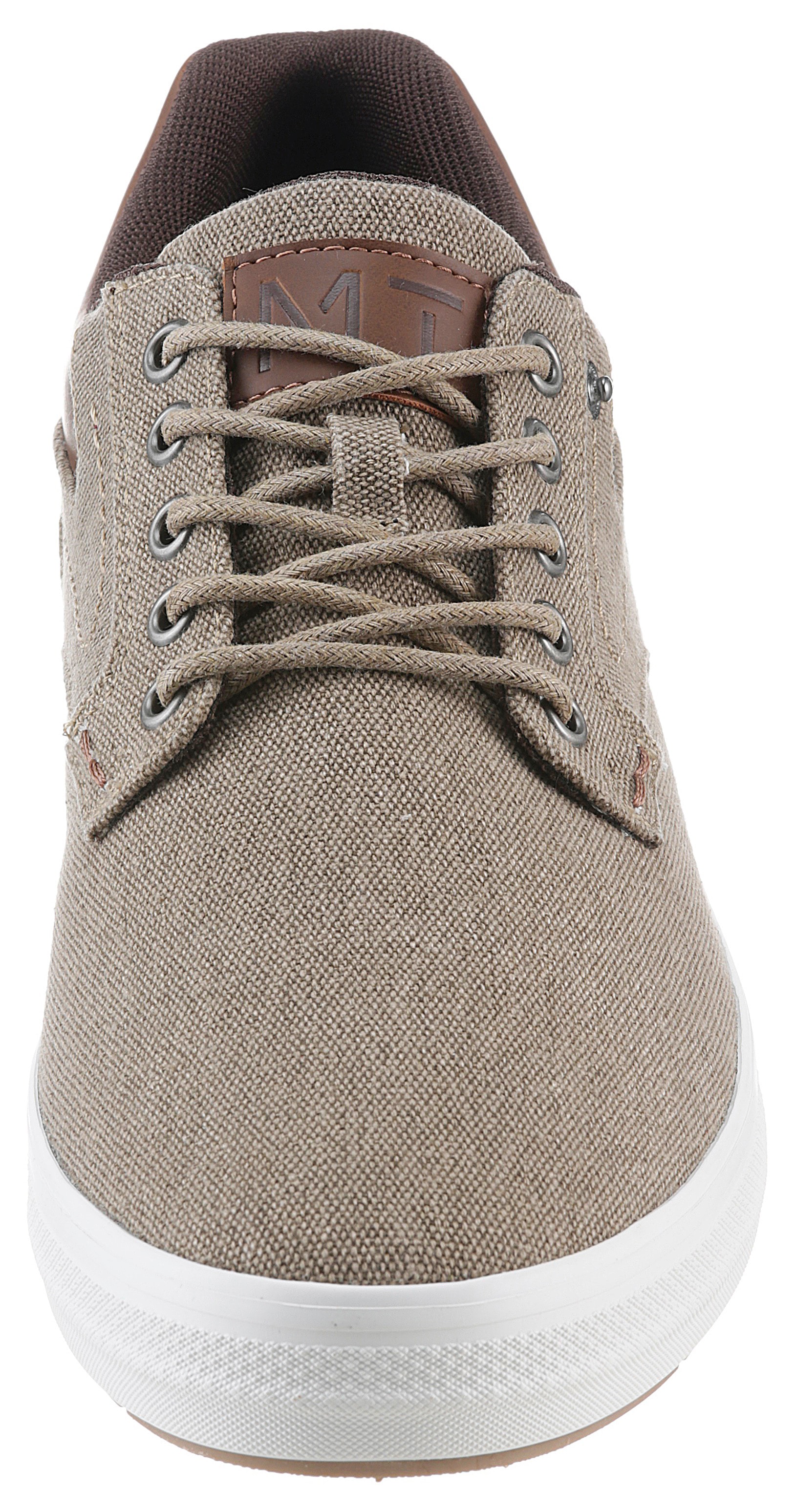 MARCO TOZZI Plateausneaker, Freizeitschuh, Halbschuh, Schnürschuh mit Ziernähten und Zierknopf