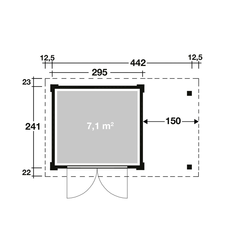 Wolff Gartenhaus »Pulti Softline 3024«, (Set)