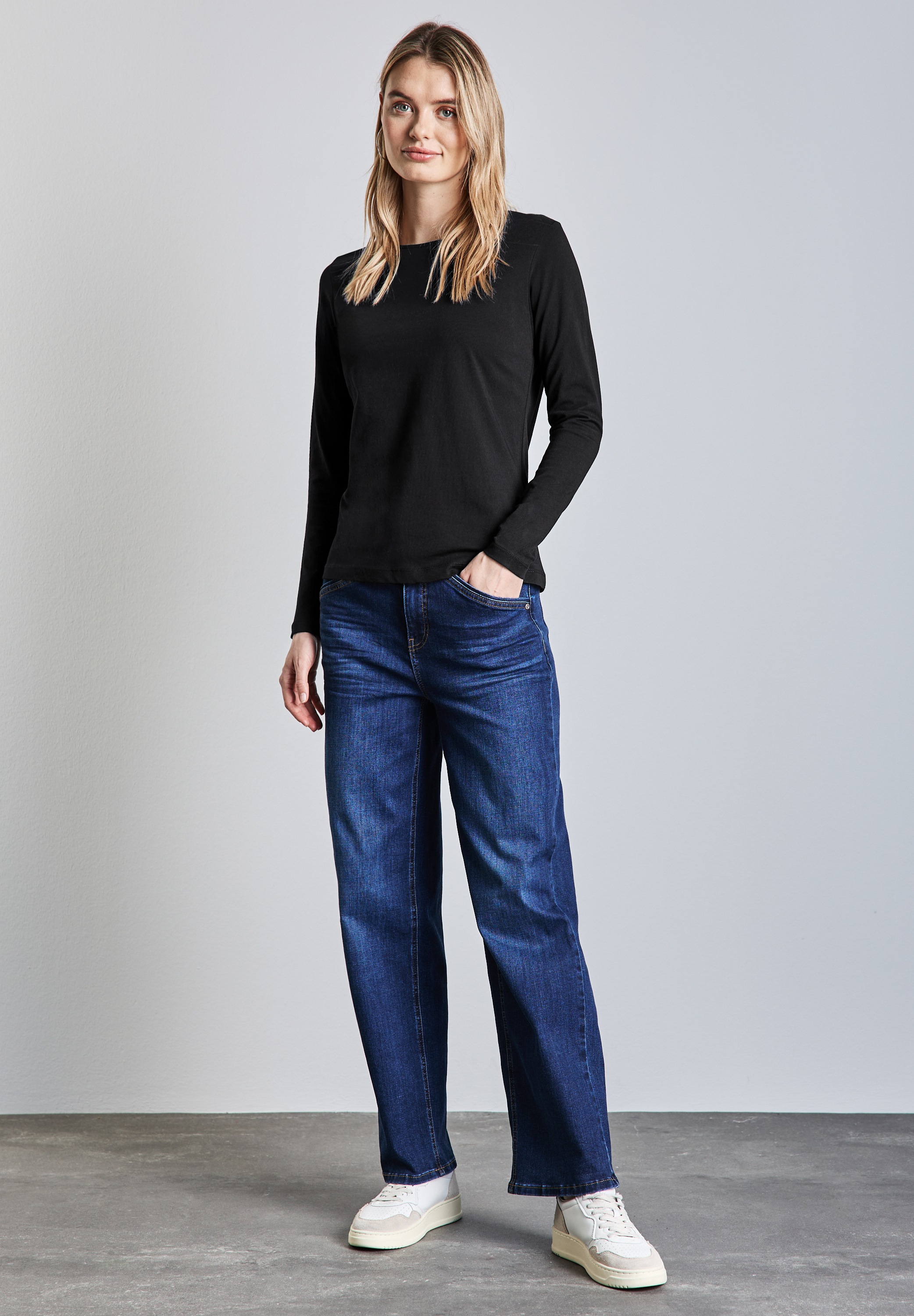STREET ONE Langarmshirt, aus reiner Baumwolle