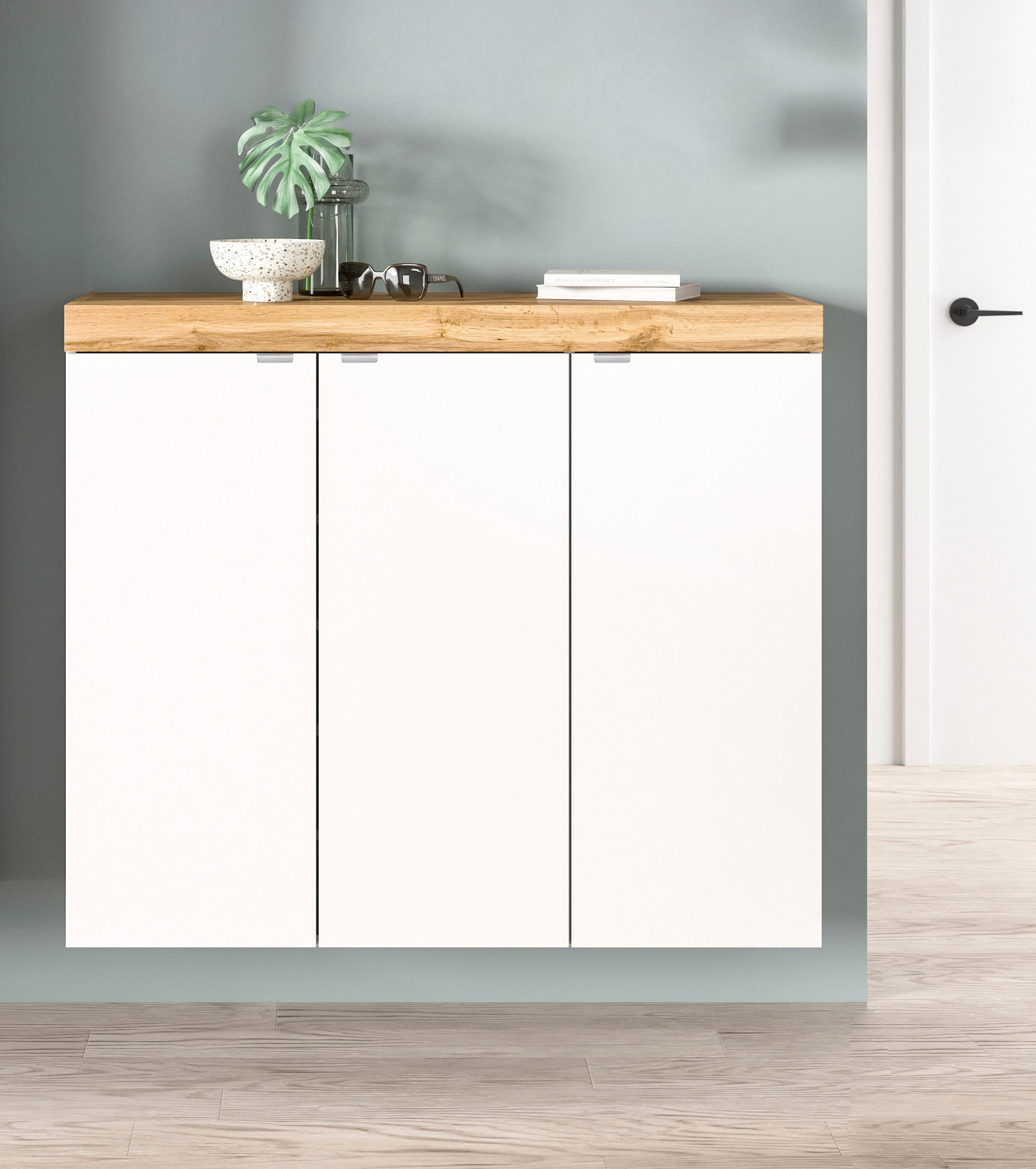 OTTO home Schuhschrank »MAMBO II, Breite 115 cm, 3 Türen, 10 Einlegeböden« 1 Stk. tlg. Schuhschrank, Schuhkommode, Flur, Diele