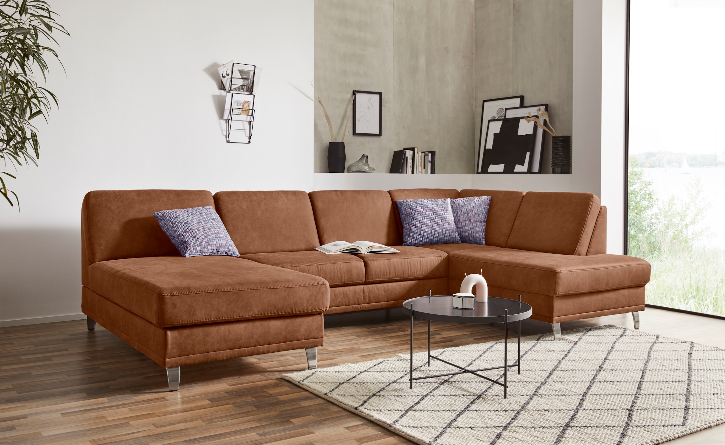 sit&more Wohnlandschaft "Clio U-Form" wahlweise mit Schlaffunktion und Bettkasten, inklusive Federkern