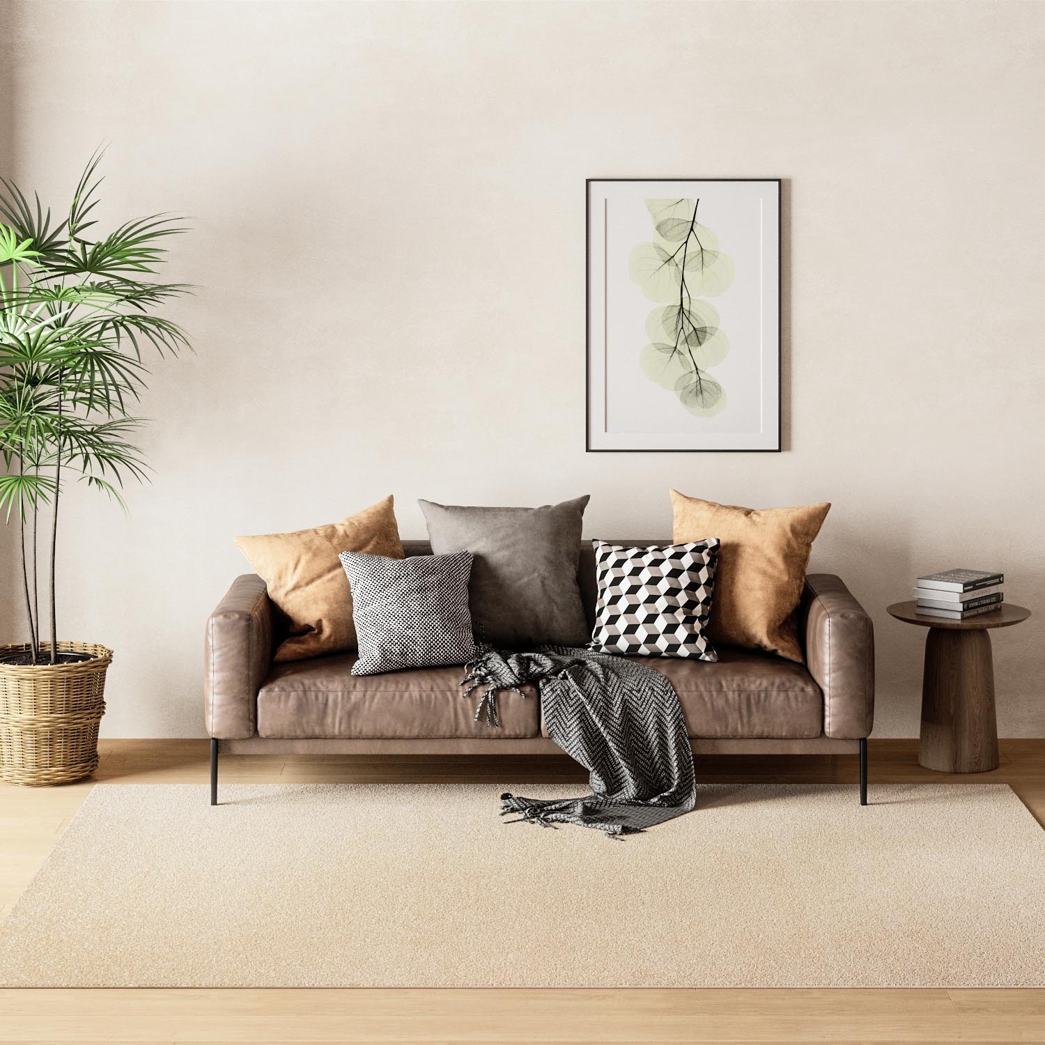 morgenland Wollteppich »Uni - Gabbeh Teppich - Softy«, quadratisch, 1,6 mm Höhe, Gabbeh Optik, Uni Farben, reine Wolle, sehr weicher Flor, Wohnzimmer