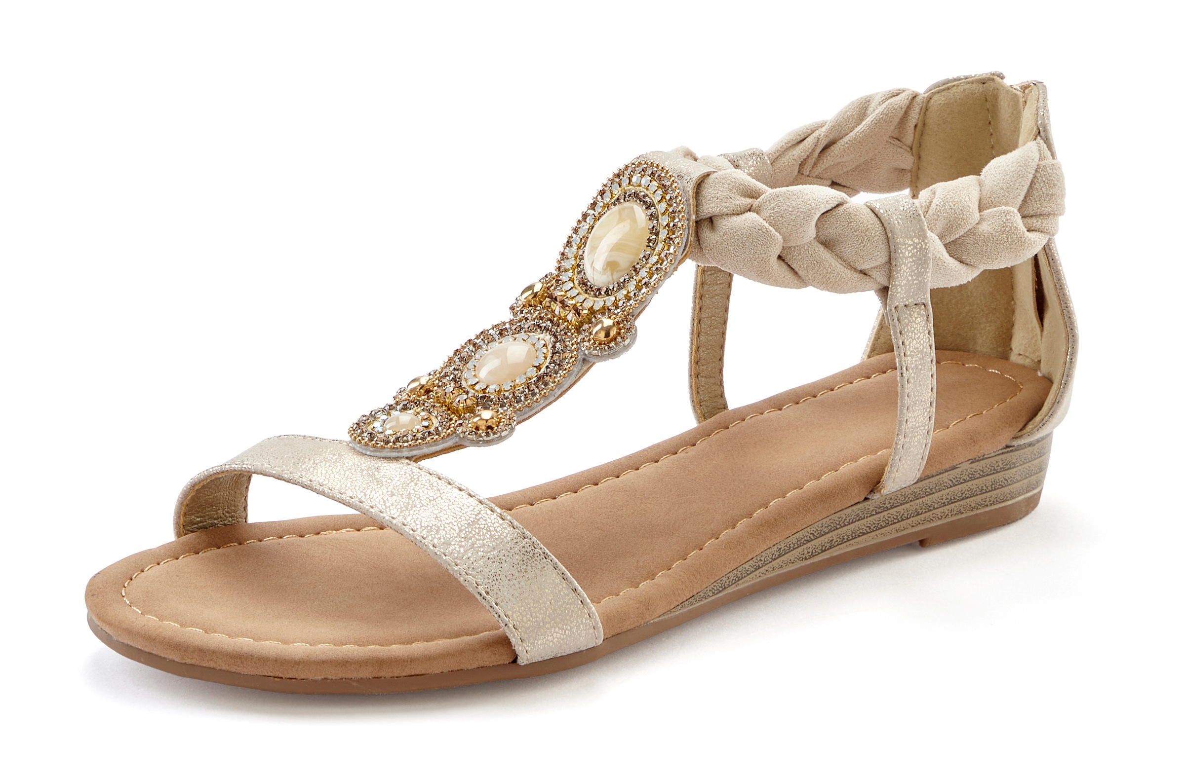 Vivance Sandale "Sandalette, Sommerschuh, offener Schuh", mit Glitzersteinc günstig online kaufen