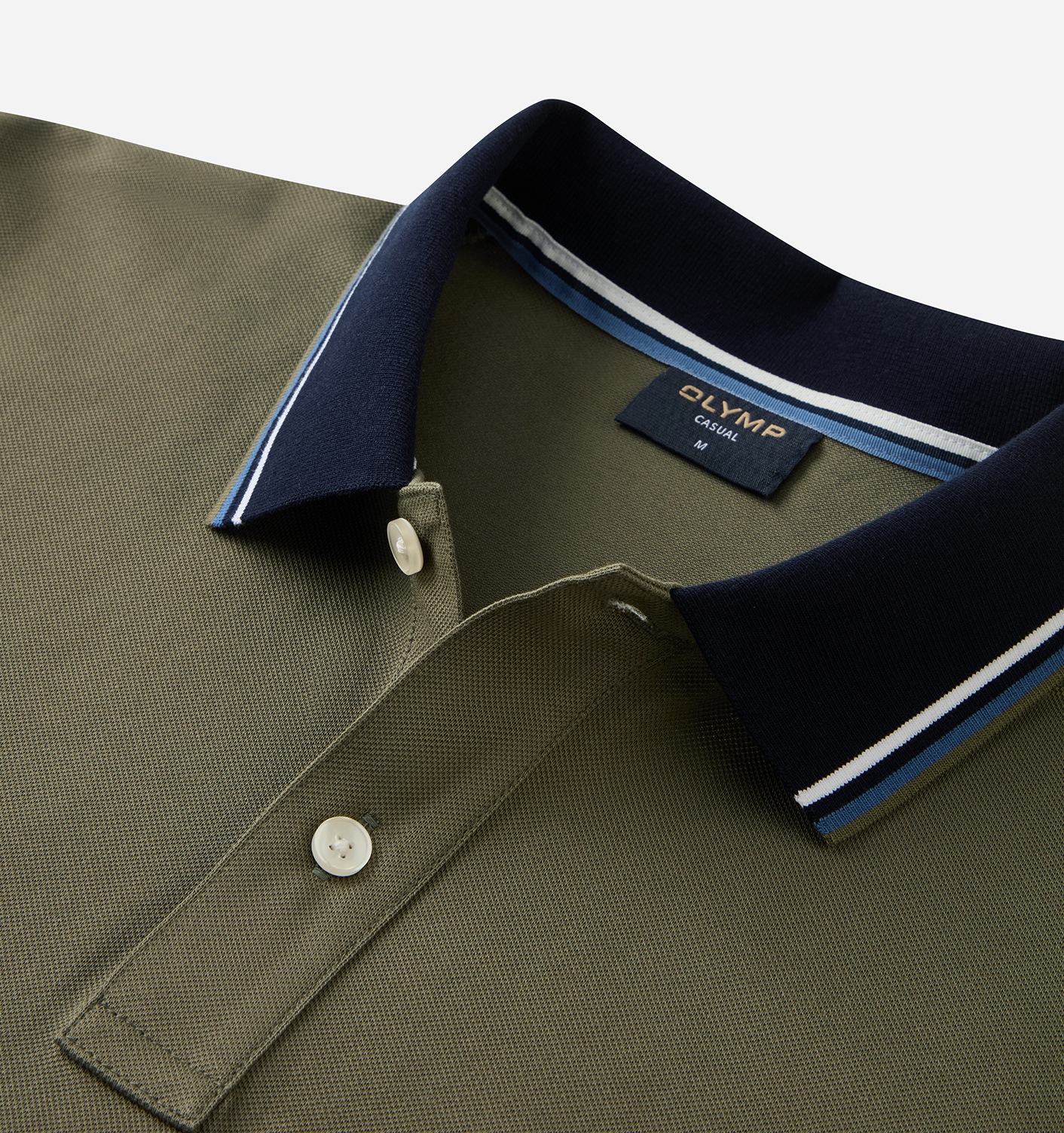 Thumbnail - OLYMP Poloshirt "Casual" farbliche Kontrast-Details