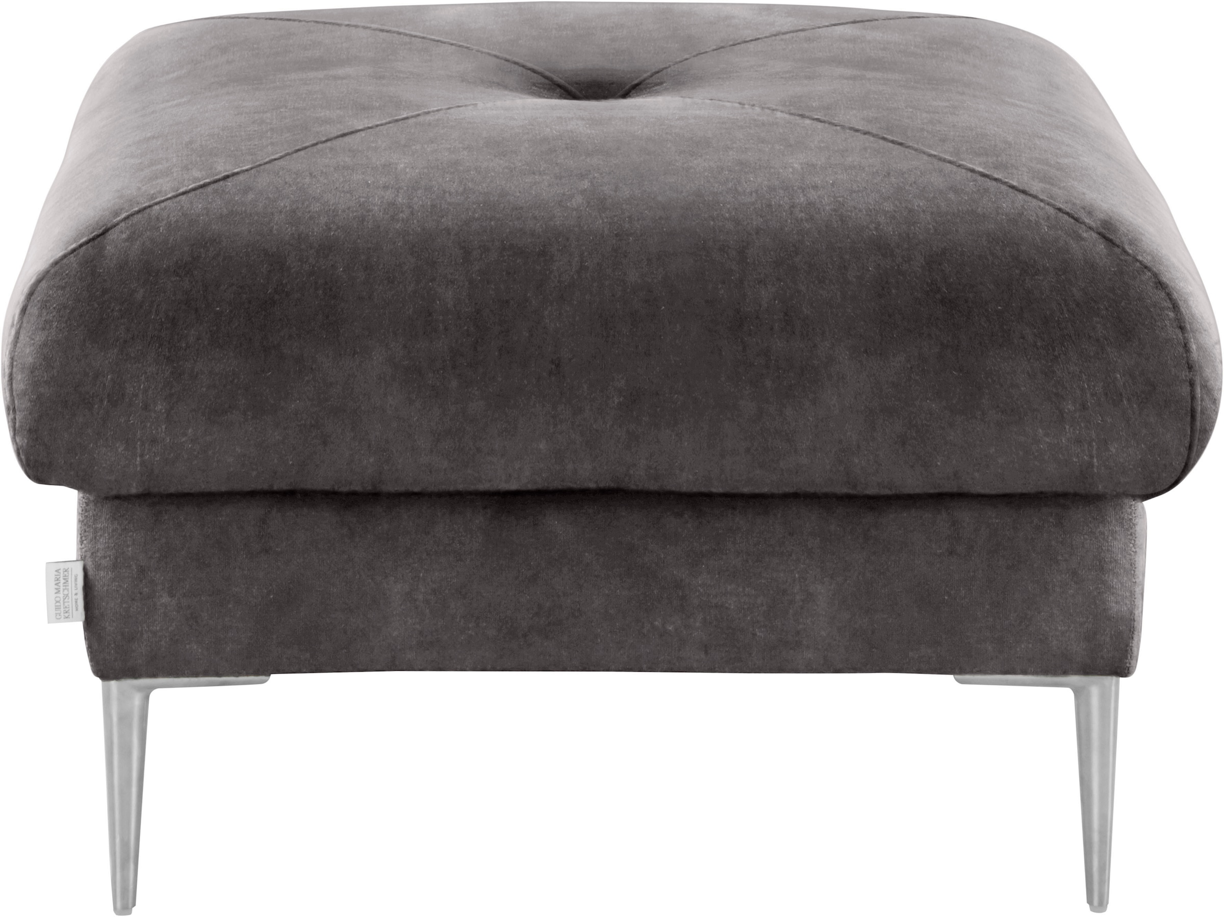 Guido Maria Kretschmer Home&Living Hocker »Chilltime, elegant und bequem durch Komfortsitzhöhe 46cm, hoher Fuß«, mit eleganter Kreuznaht auf der Sitzfläche
